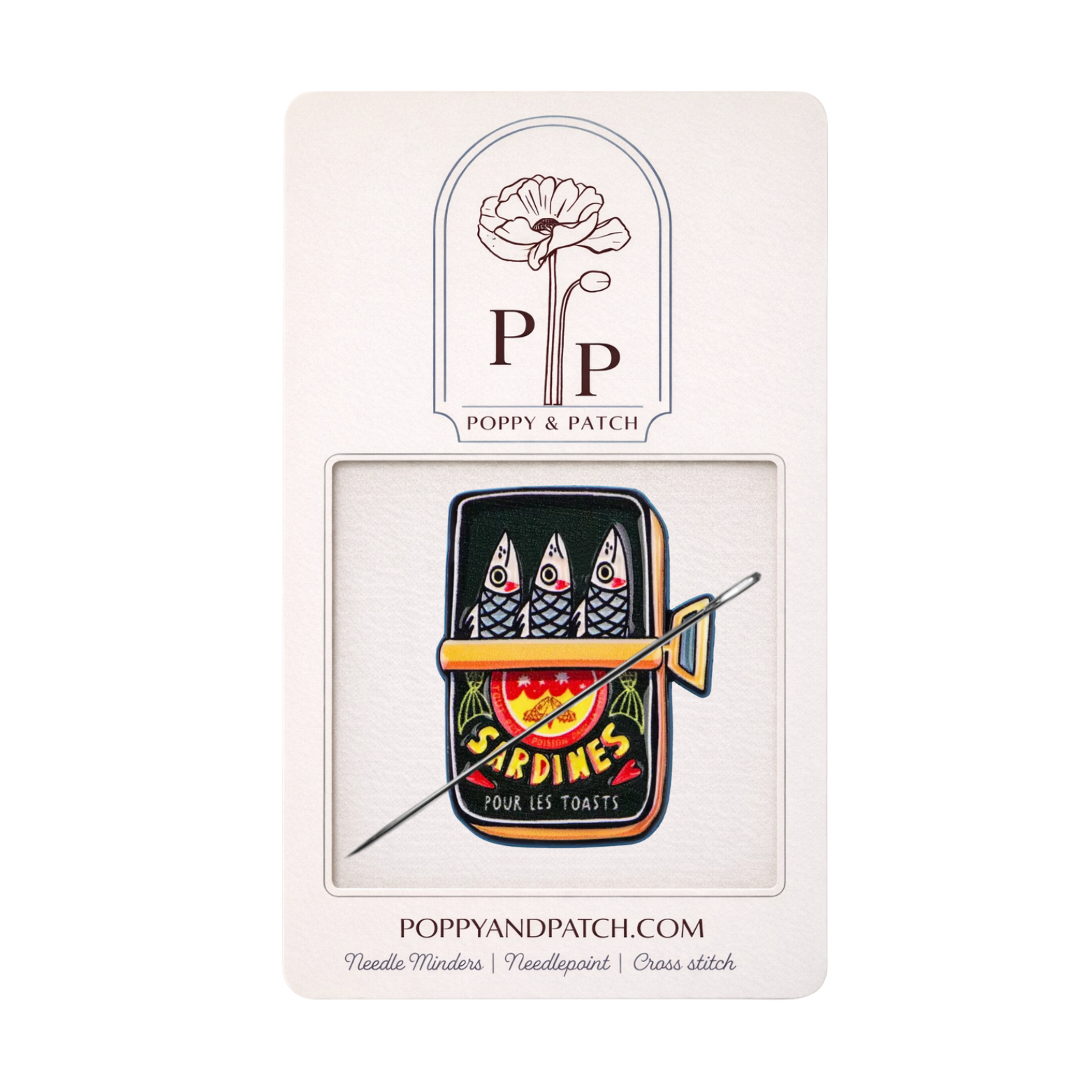 Sardine Tin Needle Minder – Needle Holder – Needlepoint Cross Stitch & Embroidery
