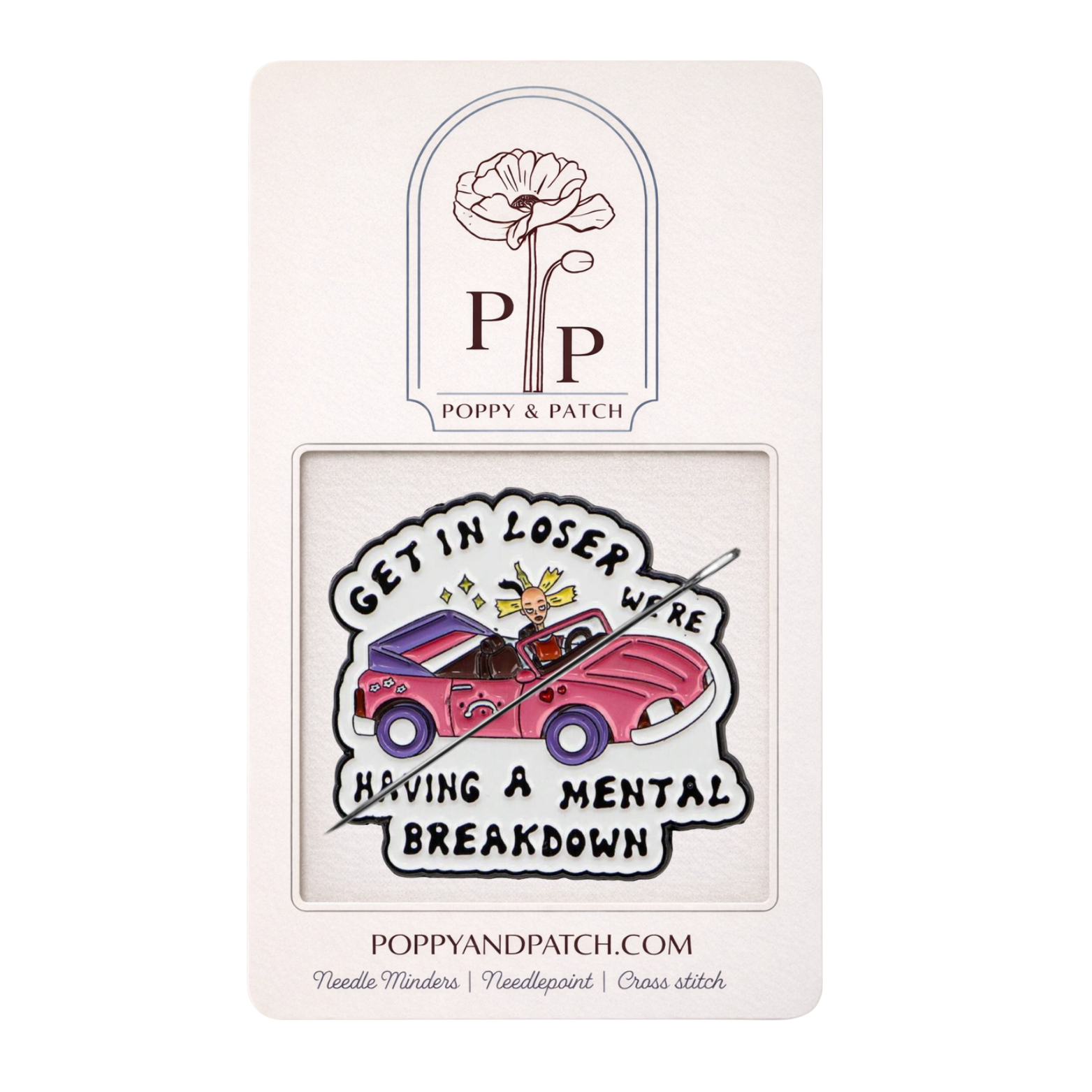 Angelica Doll Needle Minder – 90s Cartoon Inspired Magnetic Needle Holder for Needlepoint Cross Stitch and Embroidery