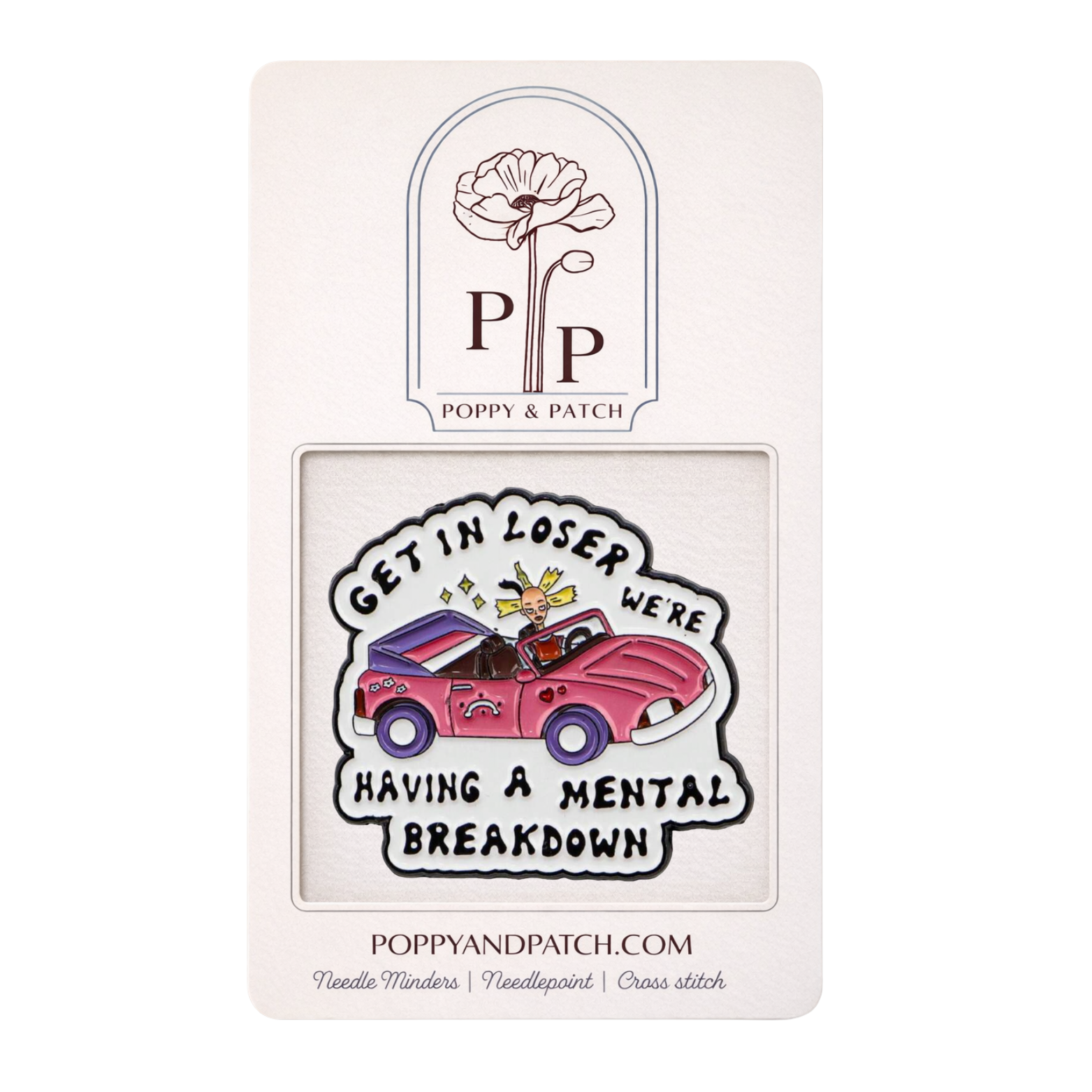 Angelica Doll Needle Minder – 90s Cartoon Inspired Magnetic Needle Holder for Needlepoint Cross Stitch and Embroidery