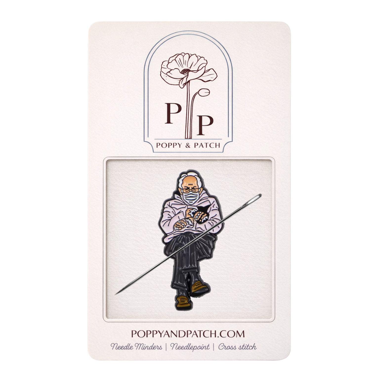 Bernie Sanders meme Needle Minder-  Needlepoint Cross Stitch & Embroidery