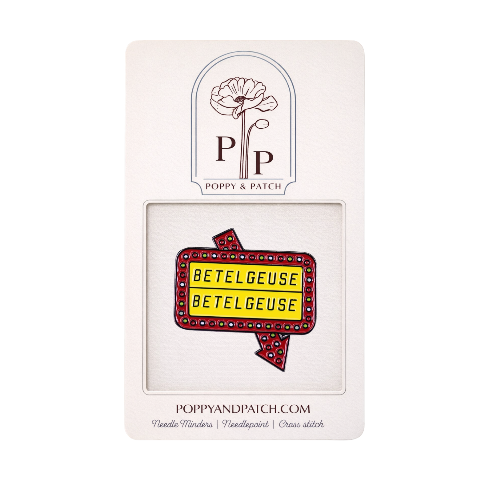 Betelgeuse Beetlejuice Needle Minder – Needle Holder – Needlepoint, Cross Stitch & Embroidery