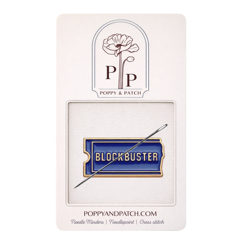 Blockbuster Needle Minder – Retro Movie Night Magnetic Needle Holder for Needlepoint Cross Stitch and Embroidery