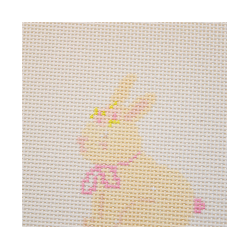 Bunny in Bloom Needlepoint Canvas – Hand-Painted Spring & Easter Bunny Design