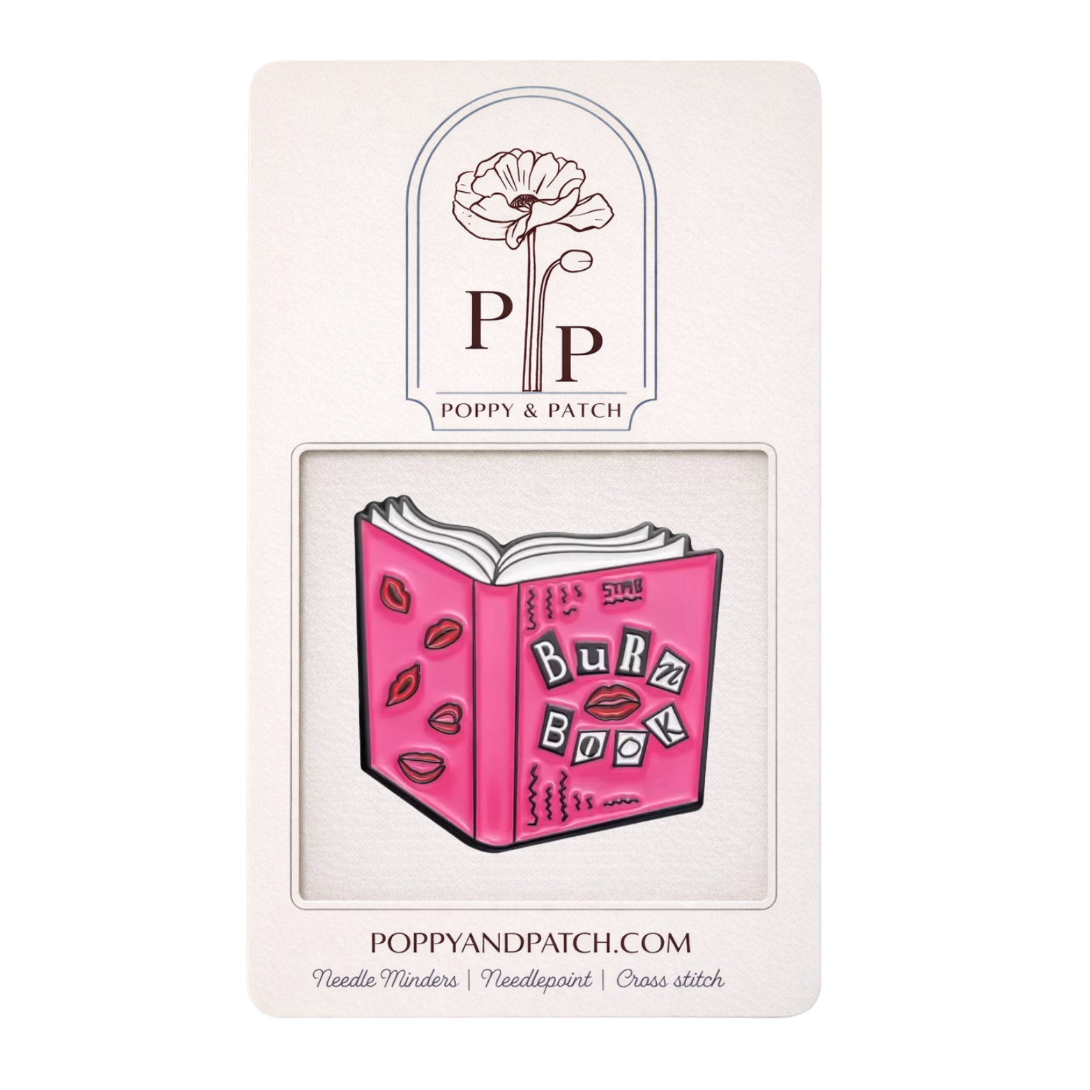 Burn Book Needle Minder – Mean Girls Inspired Magnetic Needle Minder for NeedlePoint Cross Stitch & Embroidery