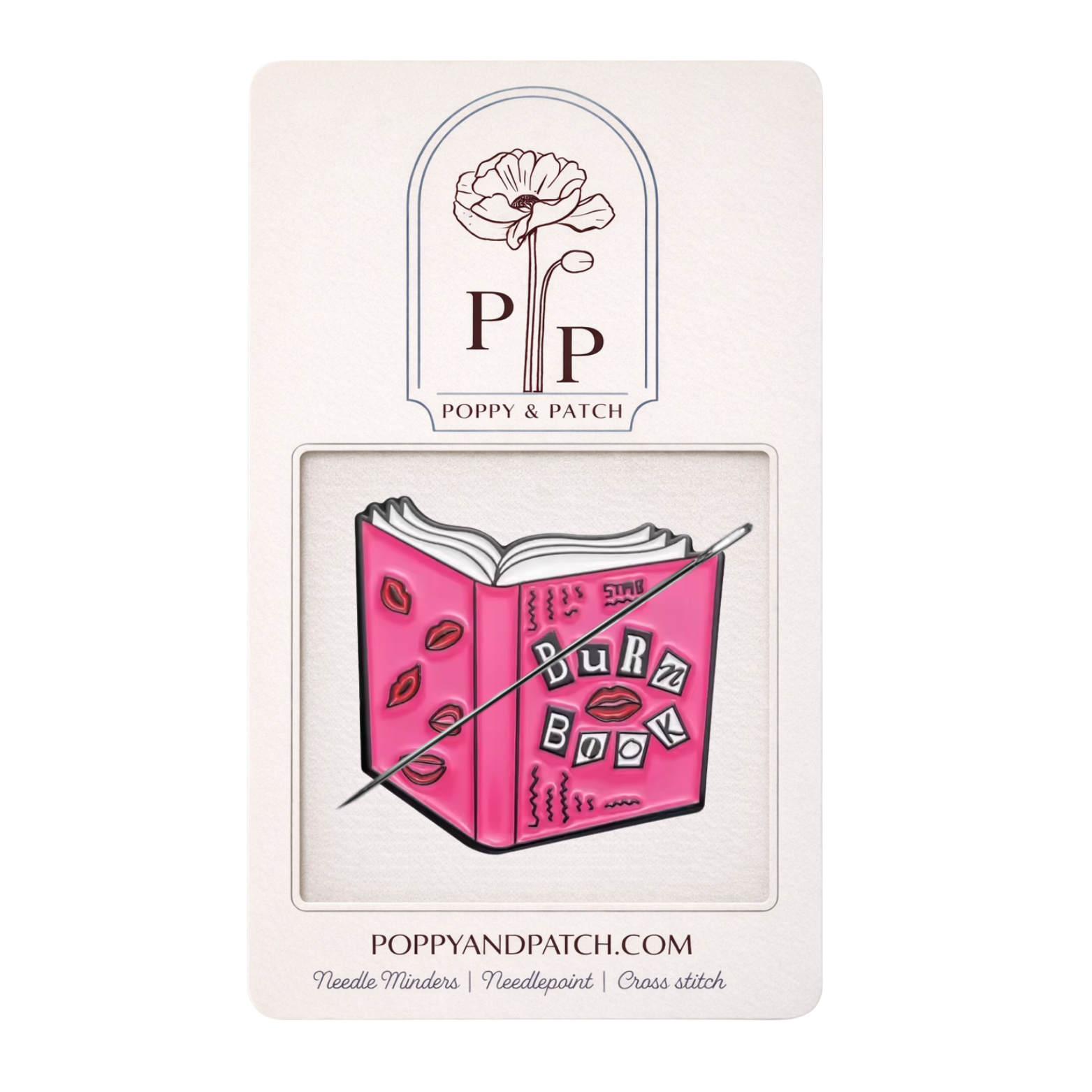 Burn Book Needle Minder – Mean Girls Inspired Magnetic Needle Minder for NeedlePoint Cross Stitch & Embroidery