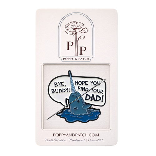 Bye Buddy Needle Minder – Elf Movie Narwhal Needle Holder for Needlepoint Cross Stitch & Embroidery