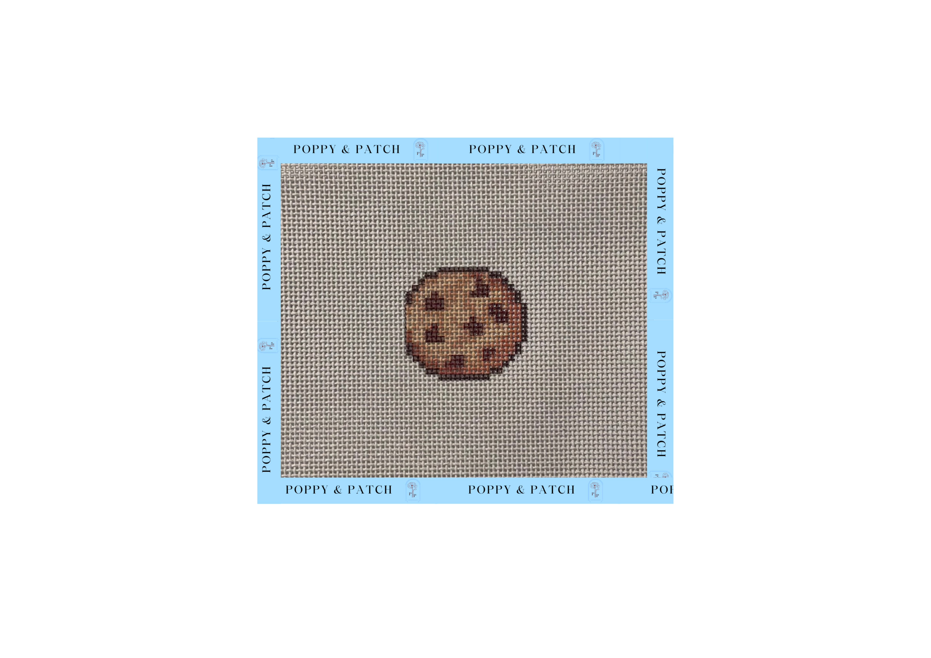Chocolate Chip Cookie Key Fob/Bag Tag Needlepoint Canvas