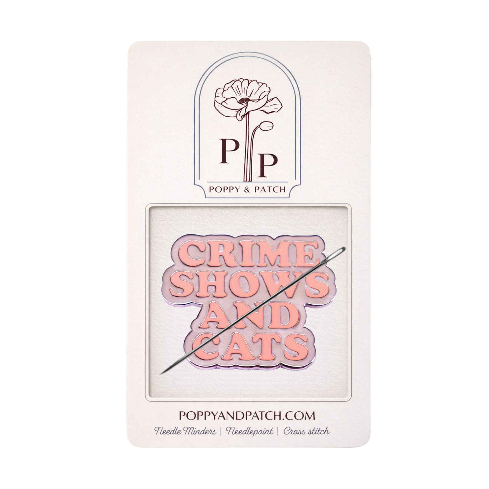 Crime Shows and Cats Needle Minder – Needle Holder – Needlepoint, Cross Stitch & Embroidery