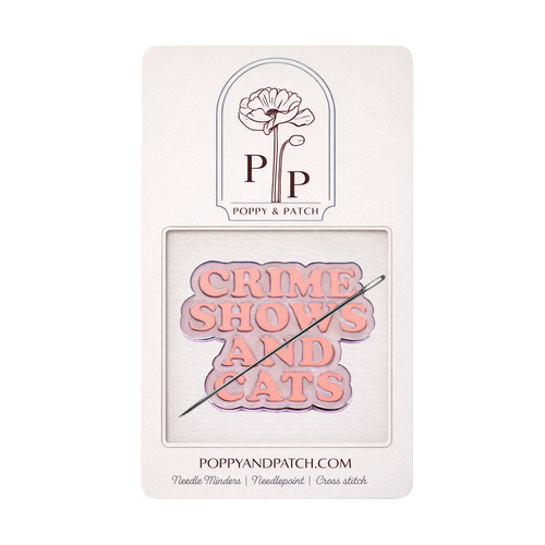 Crime Shows and Cats Needle Minder – Needle Holder – Needlepoint, Cross Stitch & Embroidery
