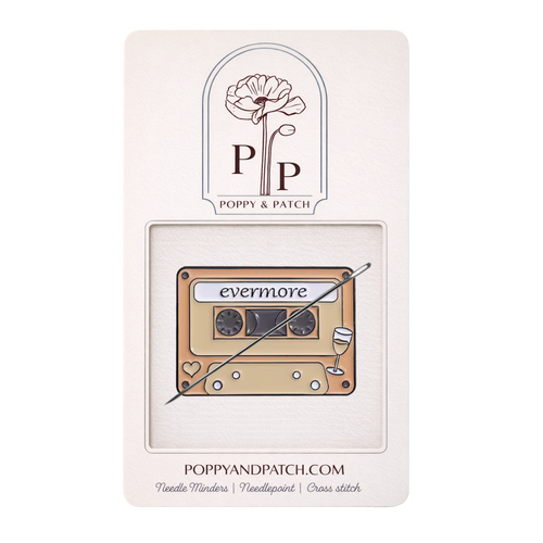 Evermore Cassette Tape Needle Minder – Taylor Swift Cassette Magnetic Needle Holder - Needlepoint Cross Stitch & Embroidery