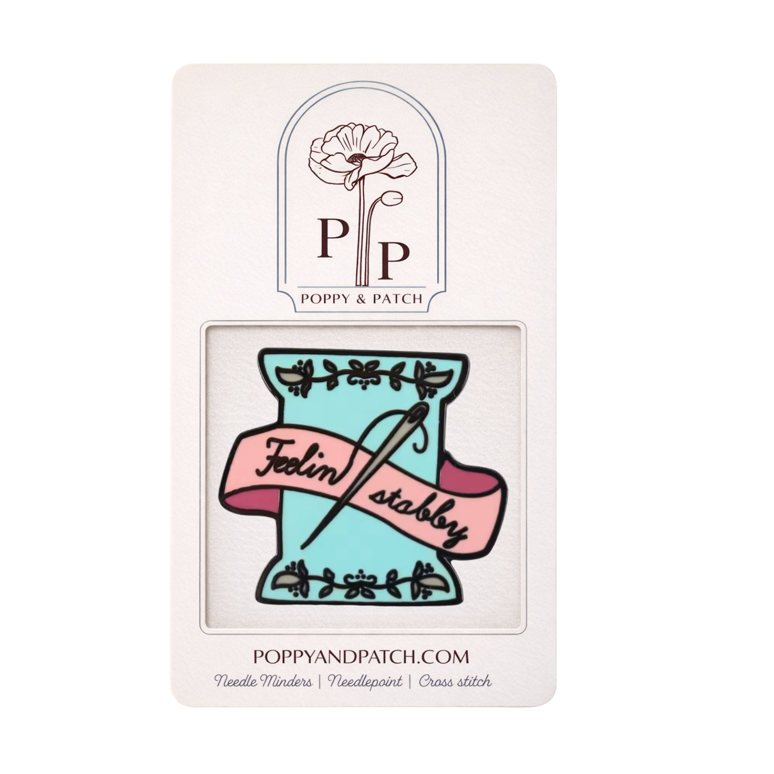 Feelin’ Stabby Needle Minder – Funny Sewing Needle Magnet for Cross Stitch & Embroidery