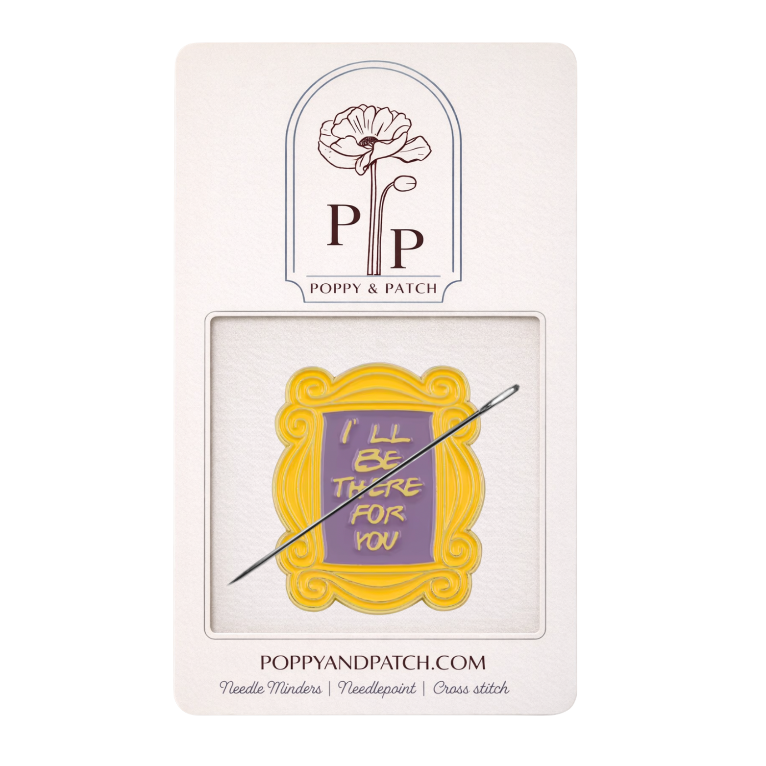 Friends “I’ll Be There For You” Picture Frame Needle Minder – Iconic TV Show Inspired Magnetic Needle Holder for Needlepoint Cross Stitch and Embroidery