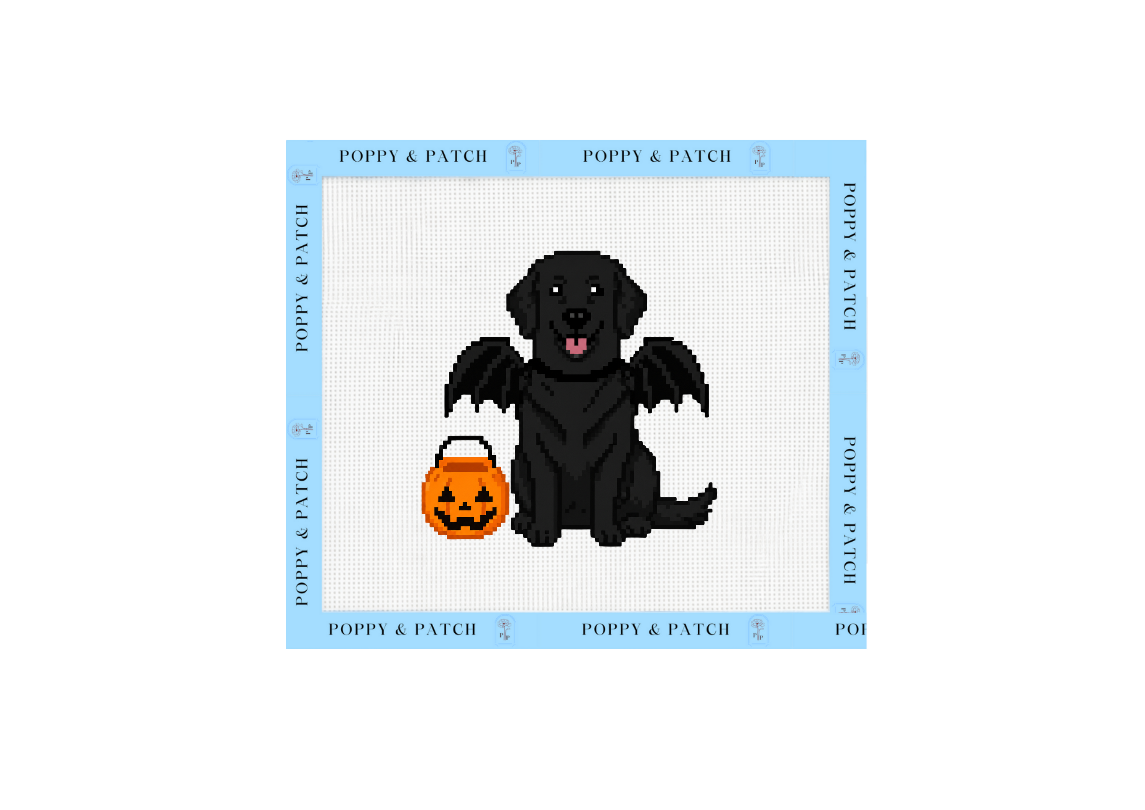 Halloween Bat Costume Black Labrador Retriever Needlepoint Canvas