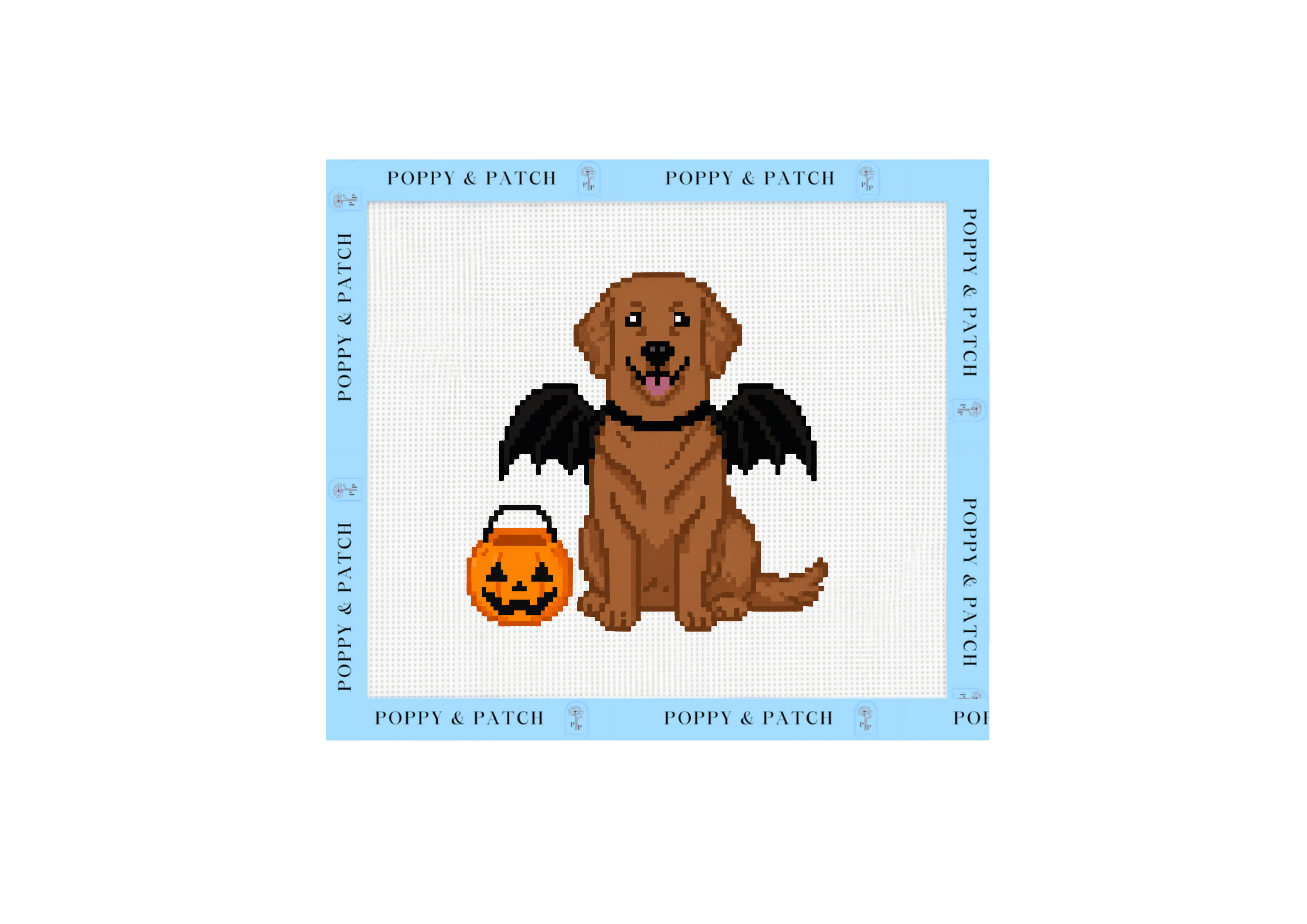 Halloween Bat Costume Chocolate Labrador Retriever Needlepoint Canvas