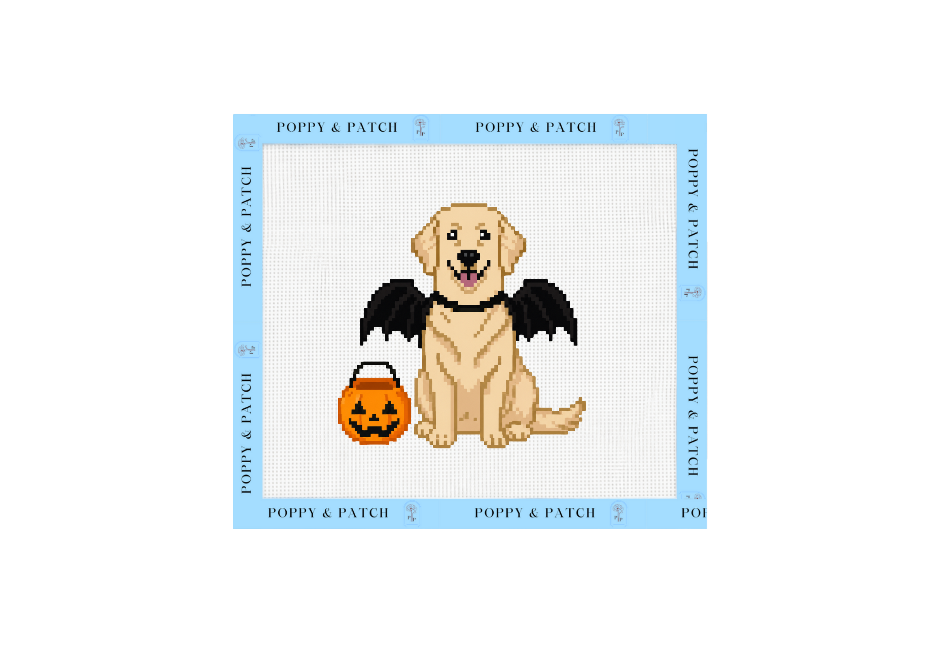 Halloween Bat Costume Yellow Labrador Retriever Needlepoint Canvas