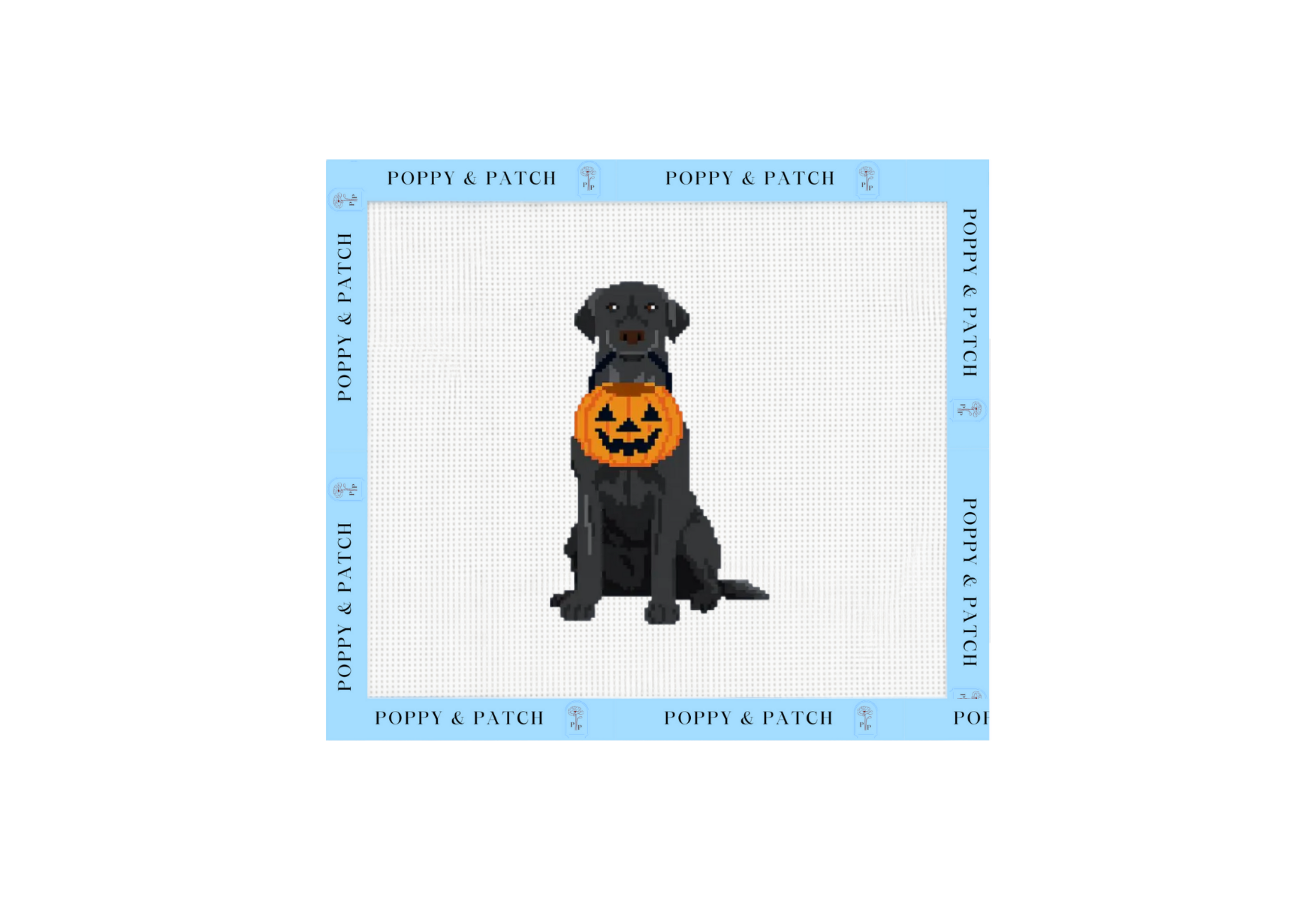 Halloween Black Labrador Retriever Needlepoint Canvas