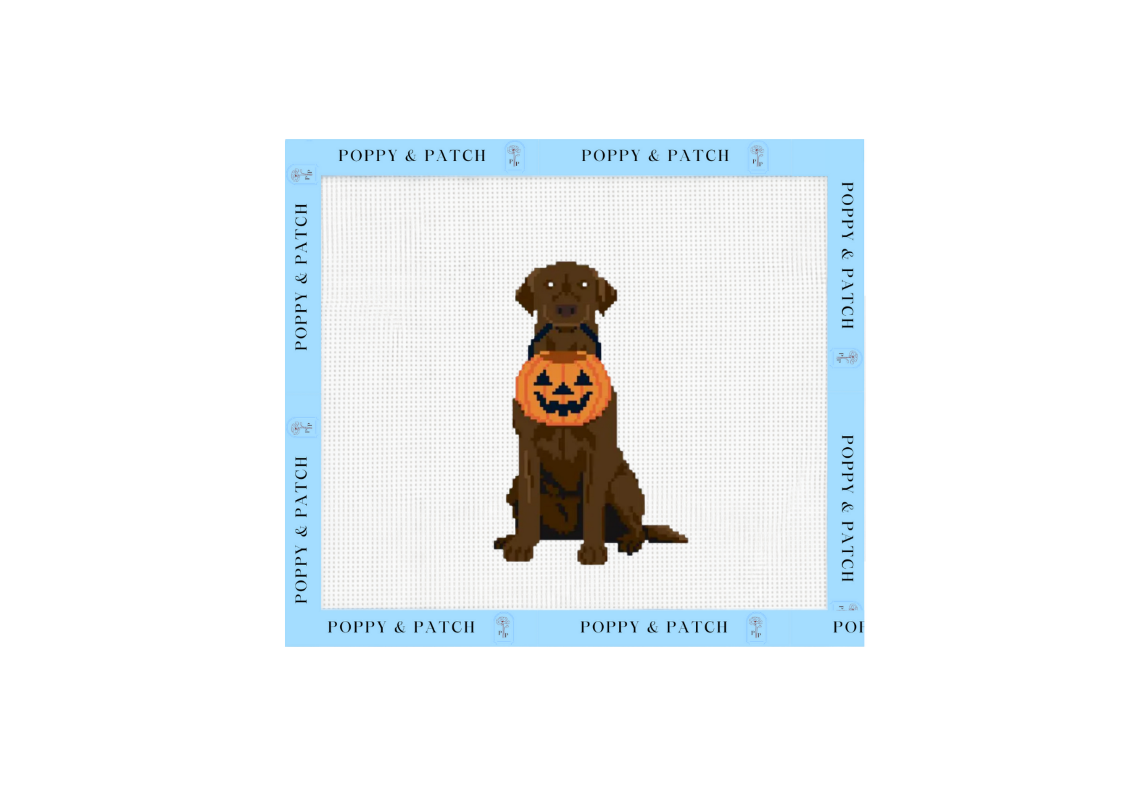 Halloween Chocolate Labrador Retriever Needlepoint Canvas