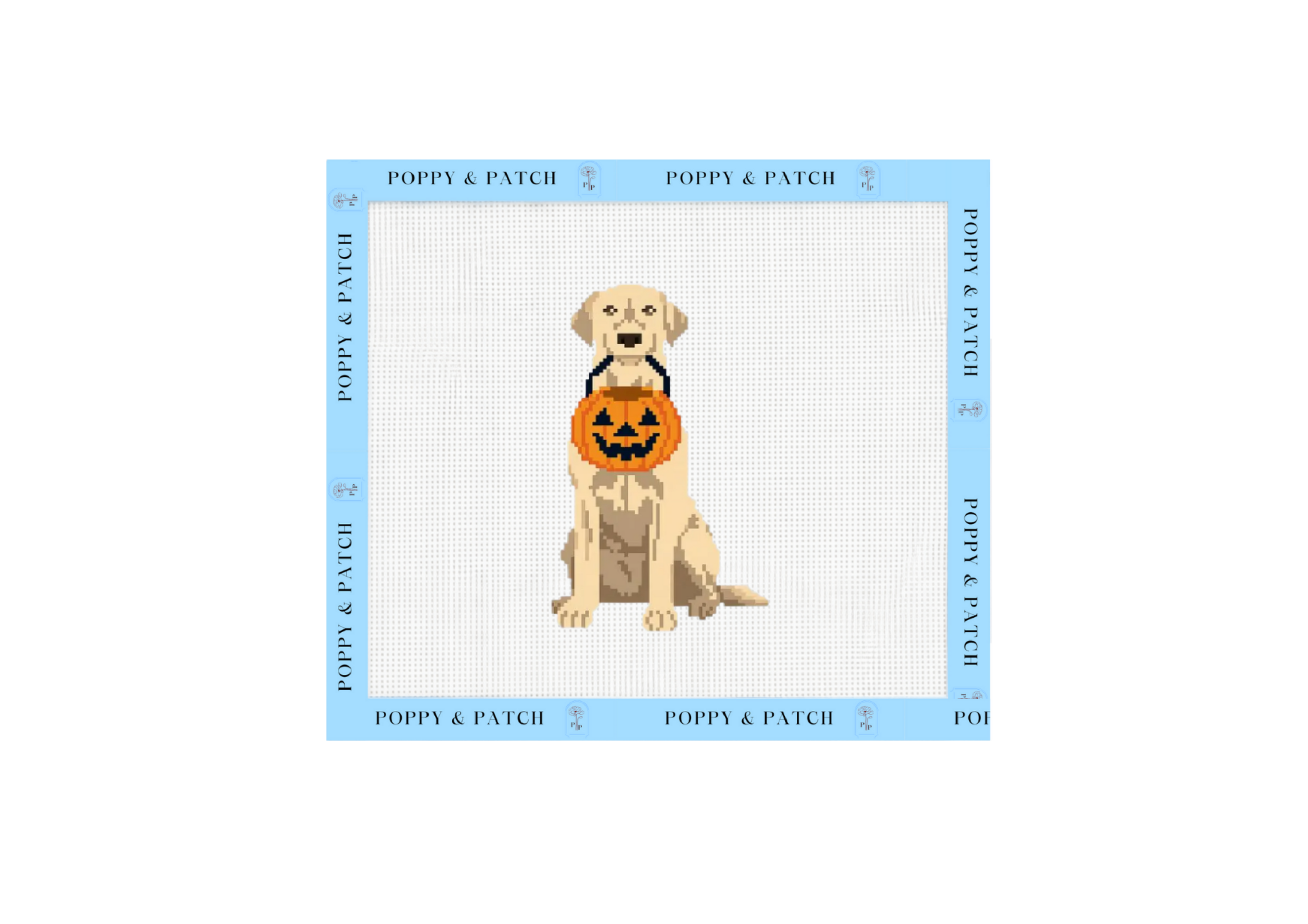 Halloween Yellow Labrador Retriever Needlepoint Canvas