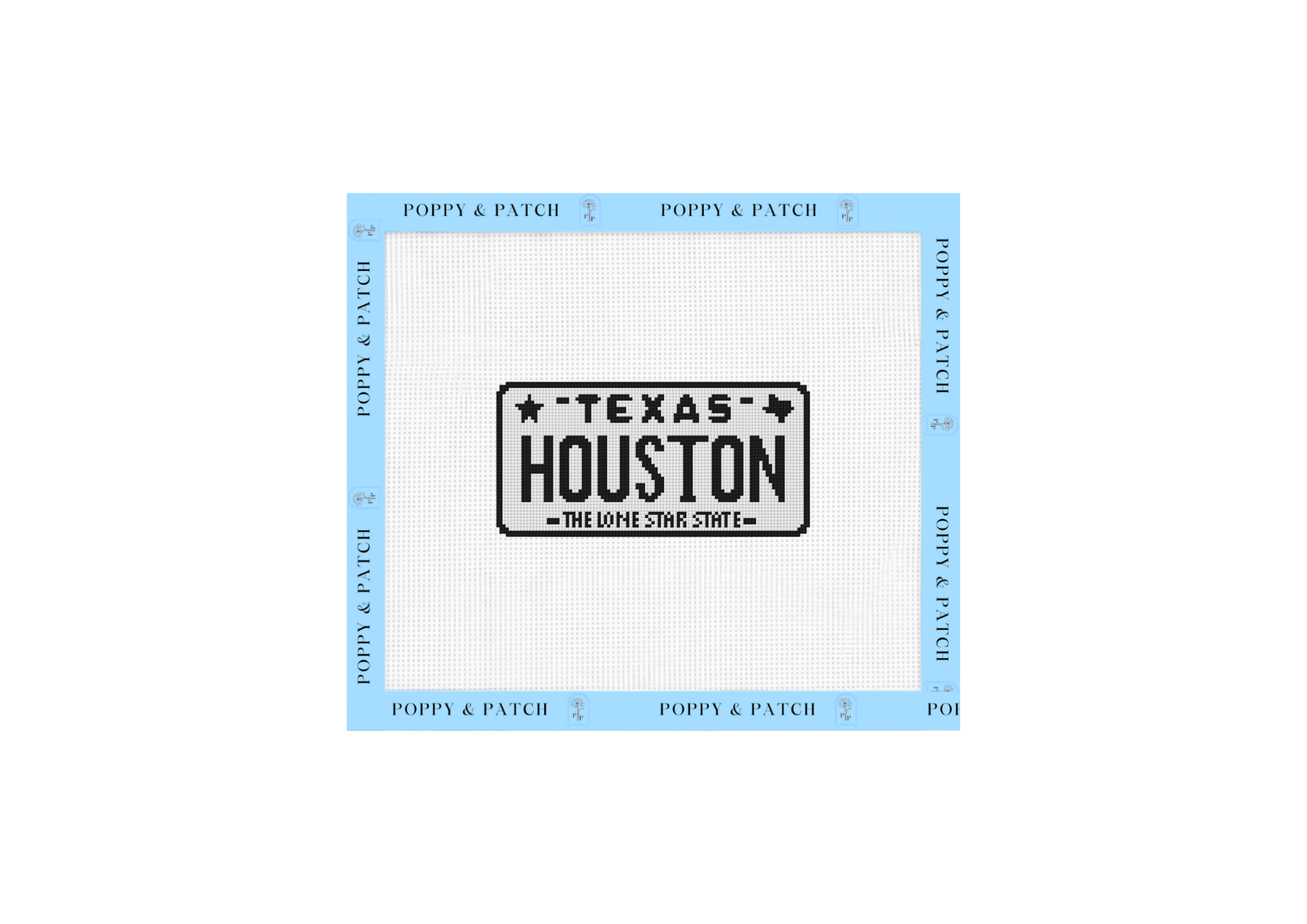 Houston Texas License Plate Needlepoint Canvas