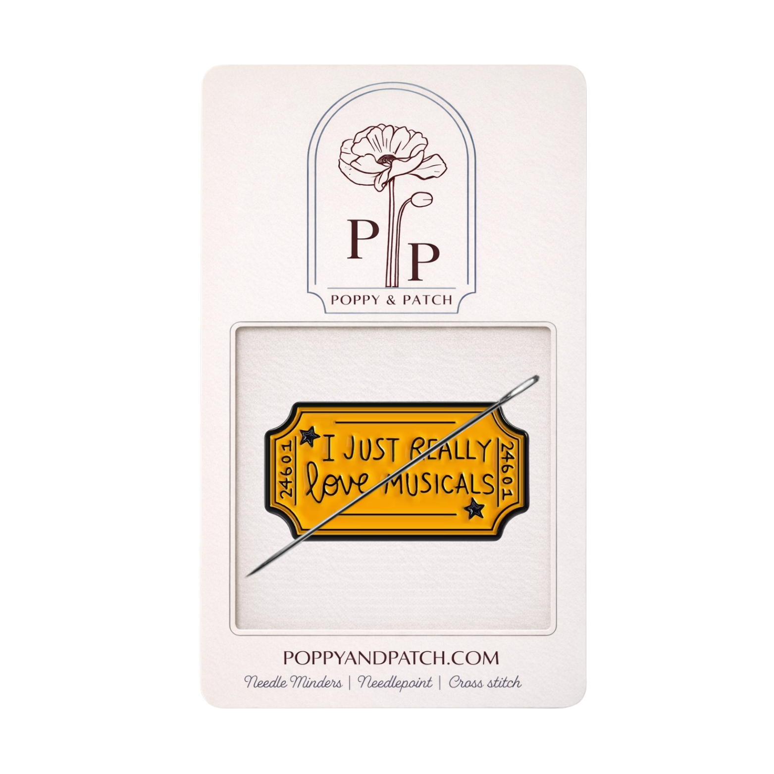 I Just Really Love Musicals Needle Minder – Needle Holder – Needlepoint, Cross Stitch & Embroidery