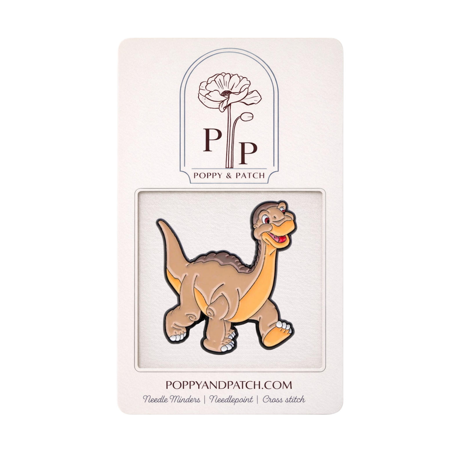 The Land Before Time Longneck Dinosaur Needle Minder – Needle Holder – Needlepoint, Cross Stitch & Embroidery