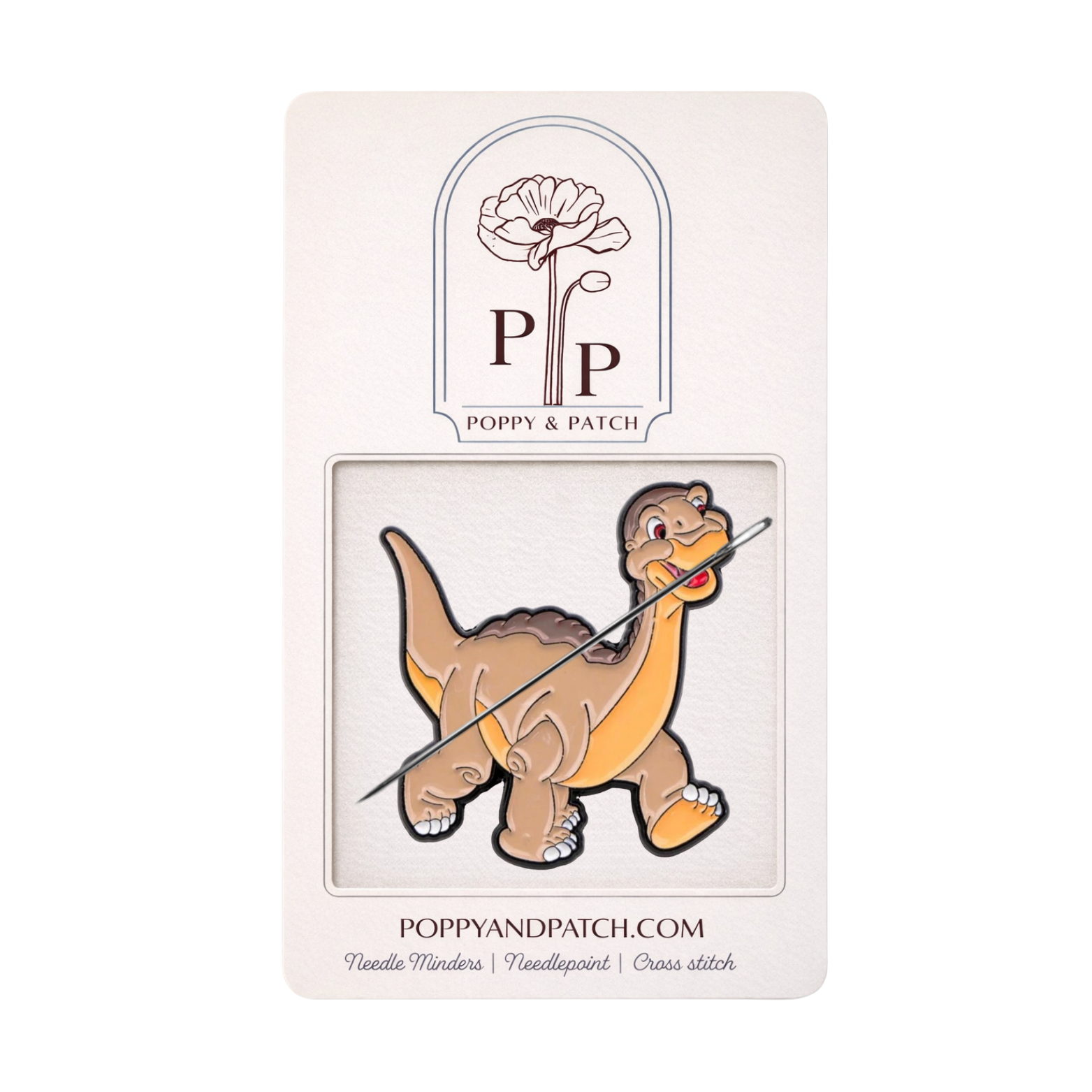 The Land Before Time Longneck Dinosaur Needle Minder – Needle Holder – Needlepoint, Cross Stitch & Embroidery