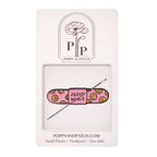 Jesus Heals Bandage Needle Minder – Pink Smiley Magnetic Needle Holder for Needlepoint Cross Stitch and Embroidery