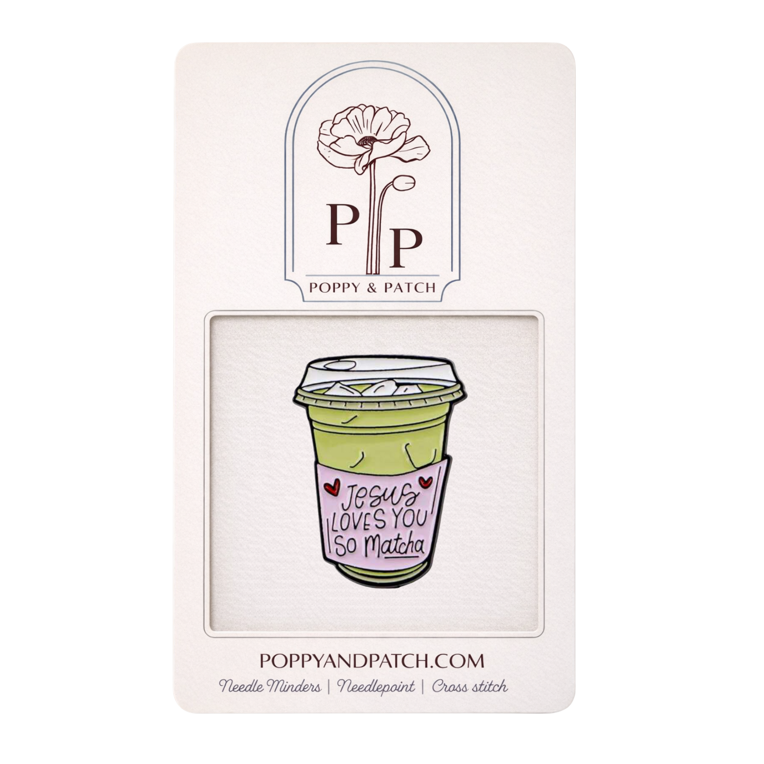 Jesus Loves You So Matcha Needle Minder – Coffee Cup Magnetic Needle Holder for Needlepoint Cross Stitch and Embroidery