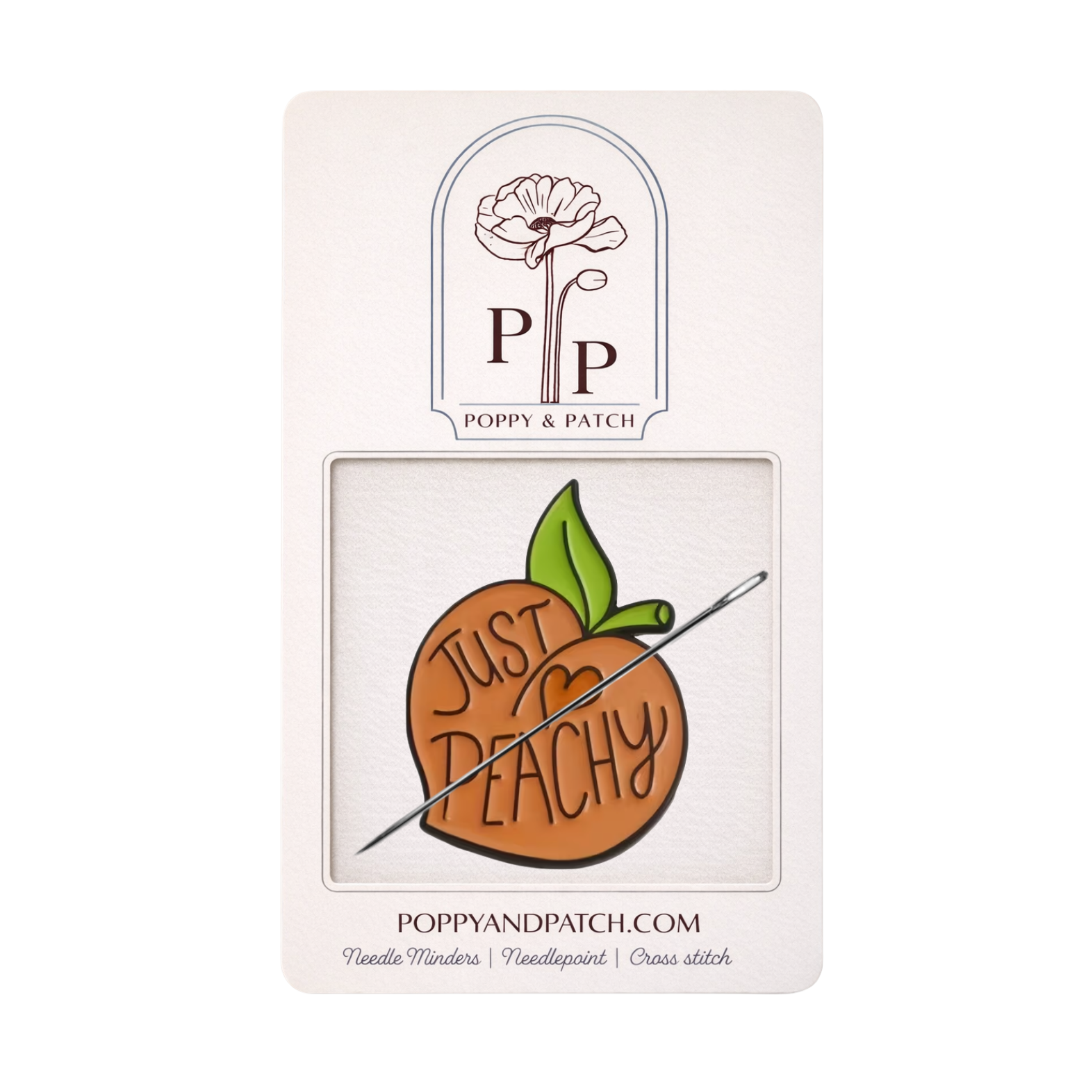 Just Peachy Needle Minder – Needle Holder – Needlepoint, Cross Stitch & Embroidery