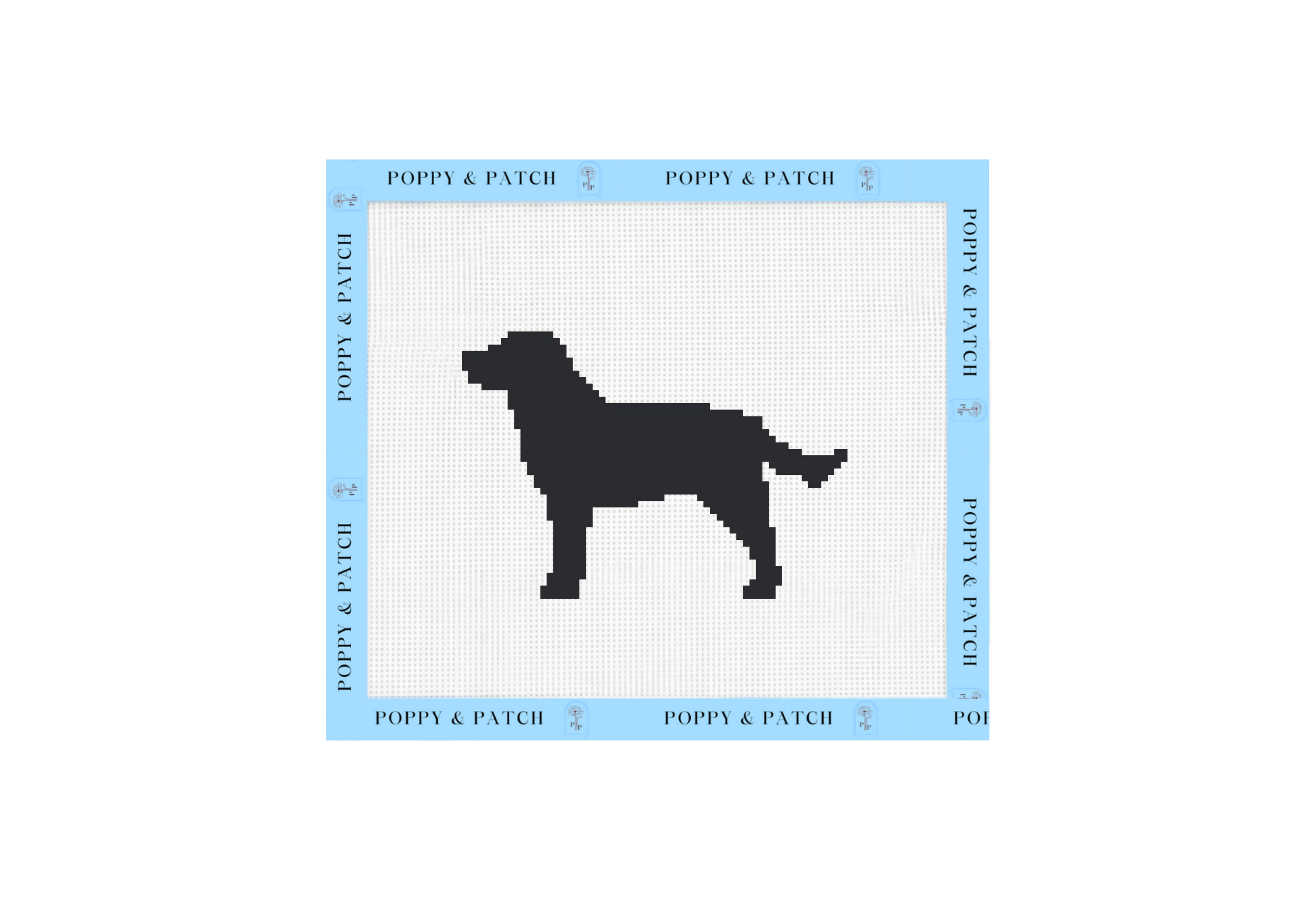Labrador Retriever Silhouette Needlepoint Canvas