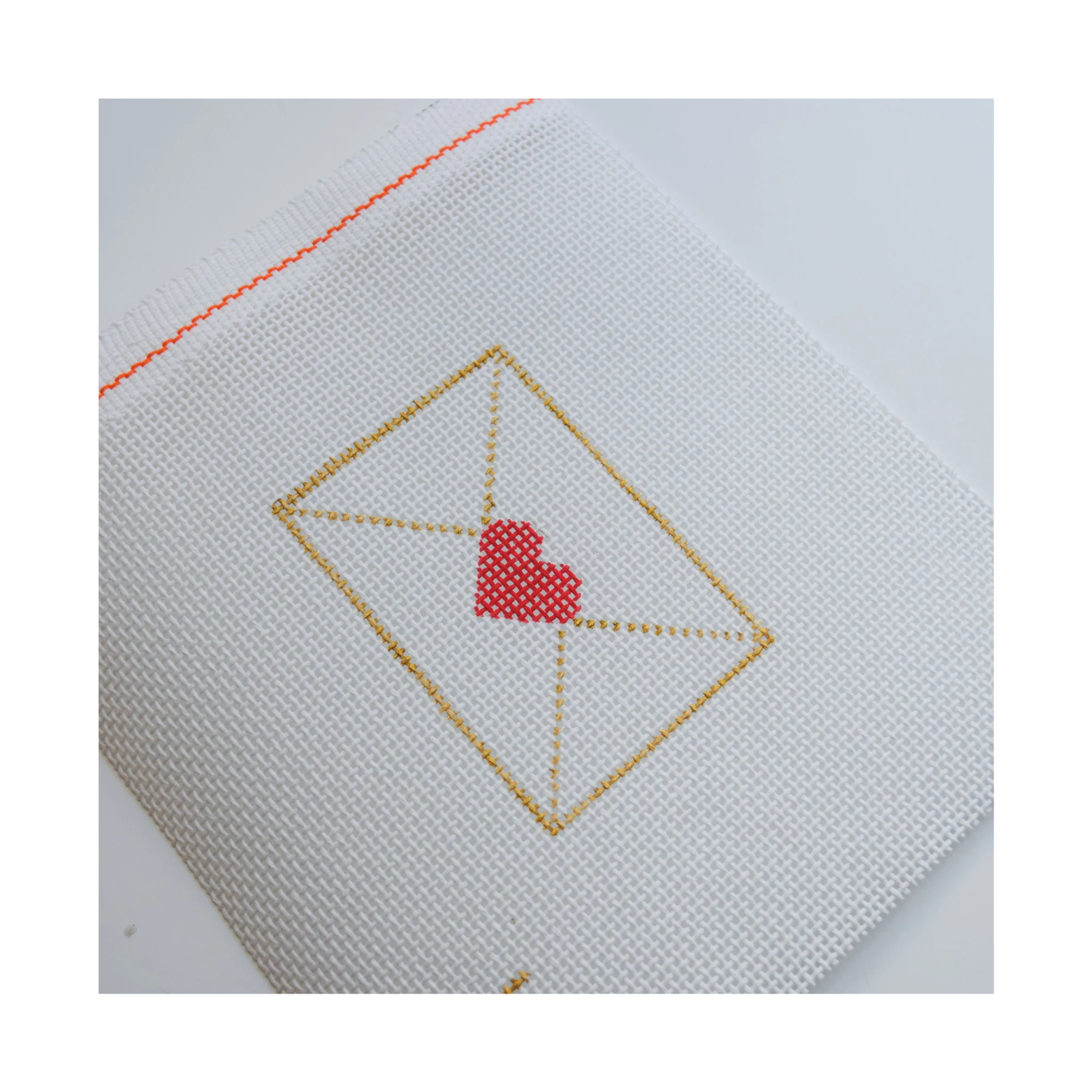 Love Note Needlepoint Canvas – Hand-Painted Envelope Design