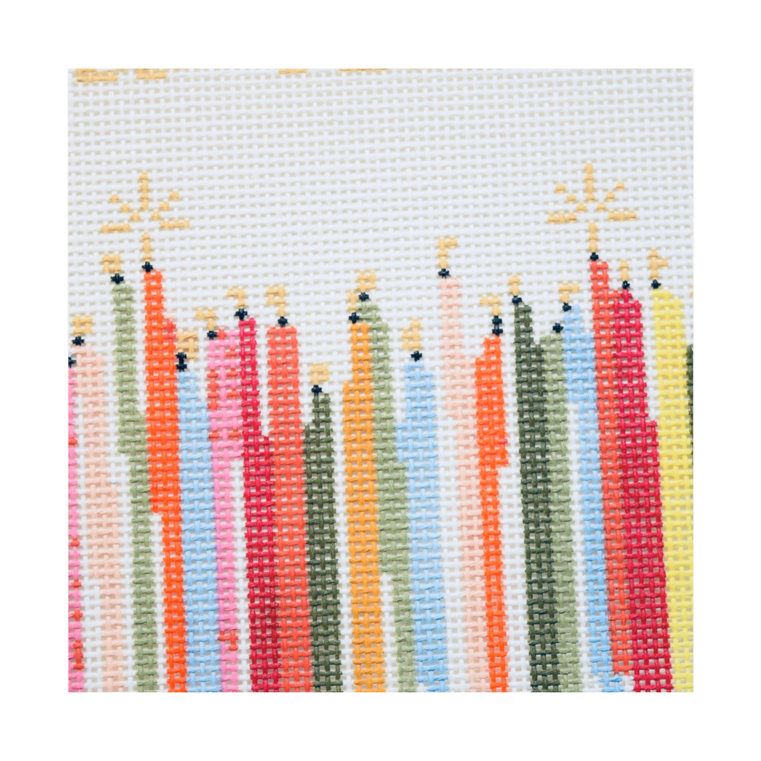 Make a Wish Pouch Hand-Painted Needlepoint Canvas – Birthday Candle Design