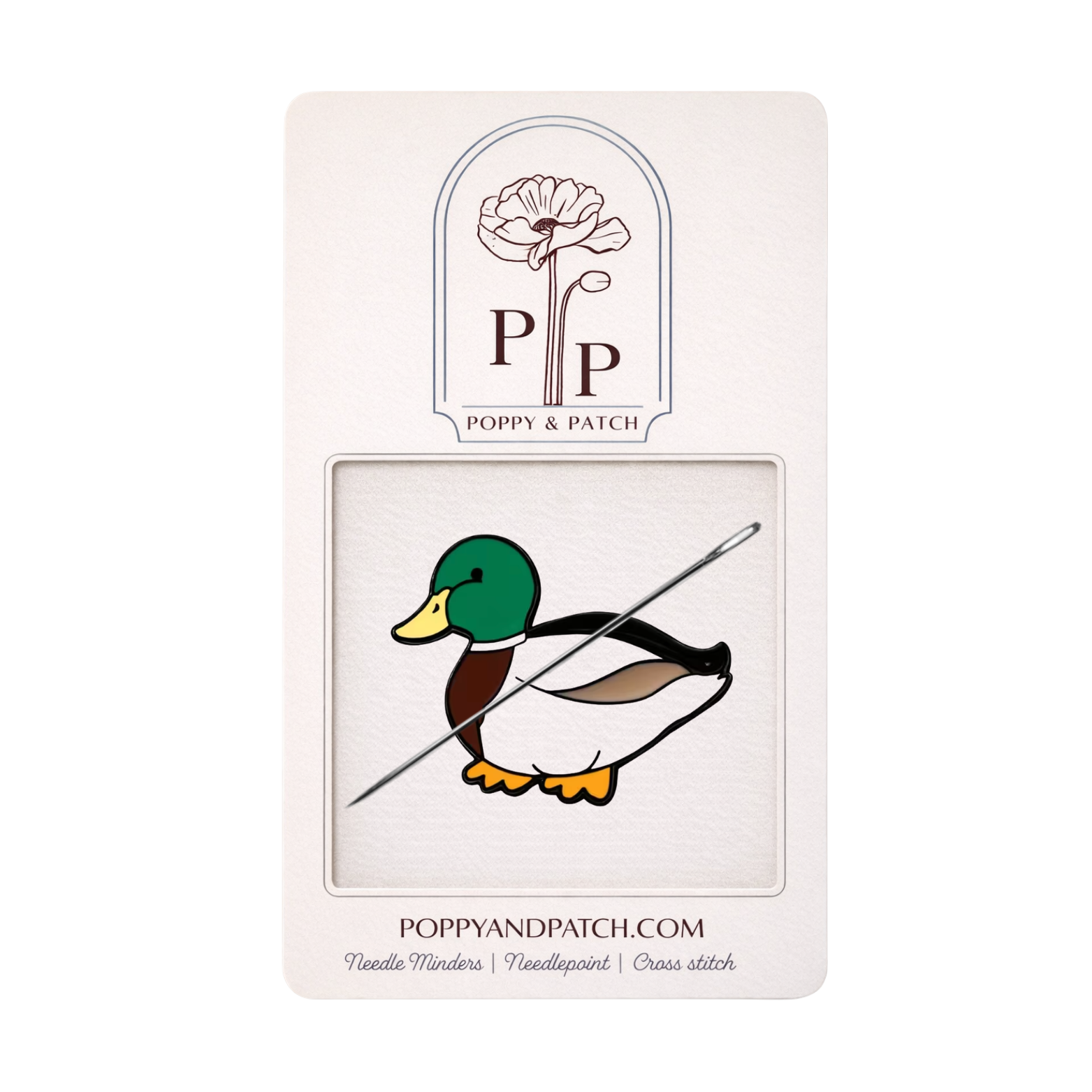 Mallard Duck Needle Minder – Needle Holder – Needlepoint, Cross Stitch &; Embroidery