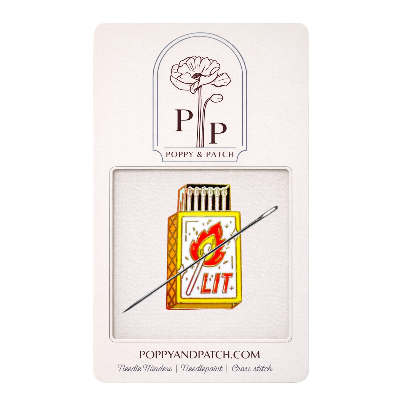 Matchbox “LIT” Needle Minder – Matchstick Needle Holder – Cross Stitch Needlepoint & Embroidery