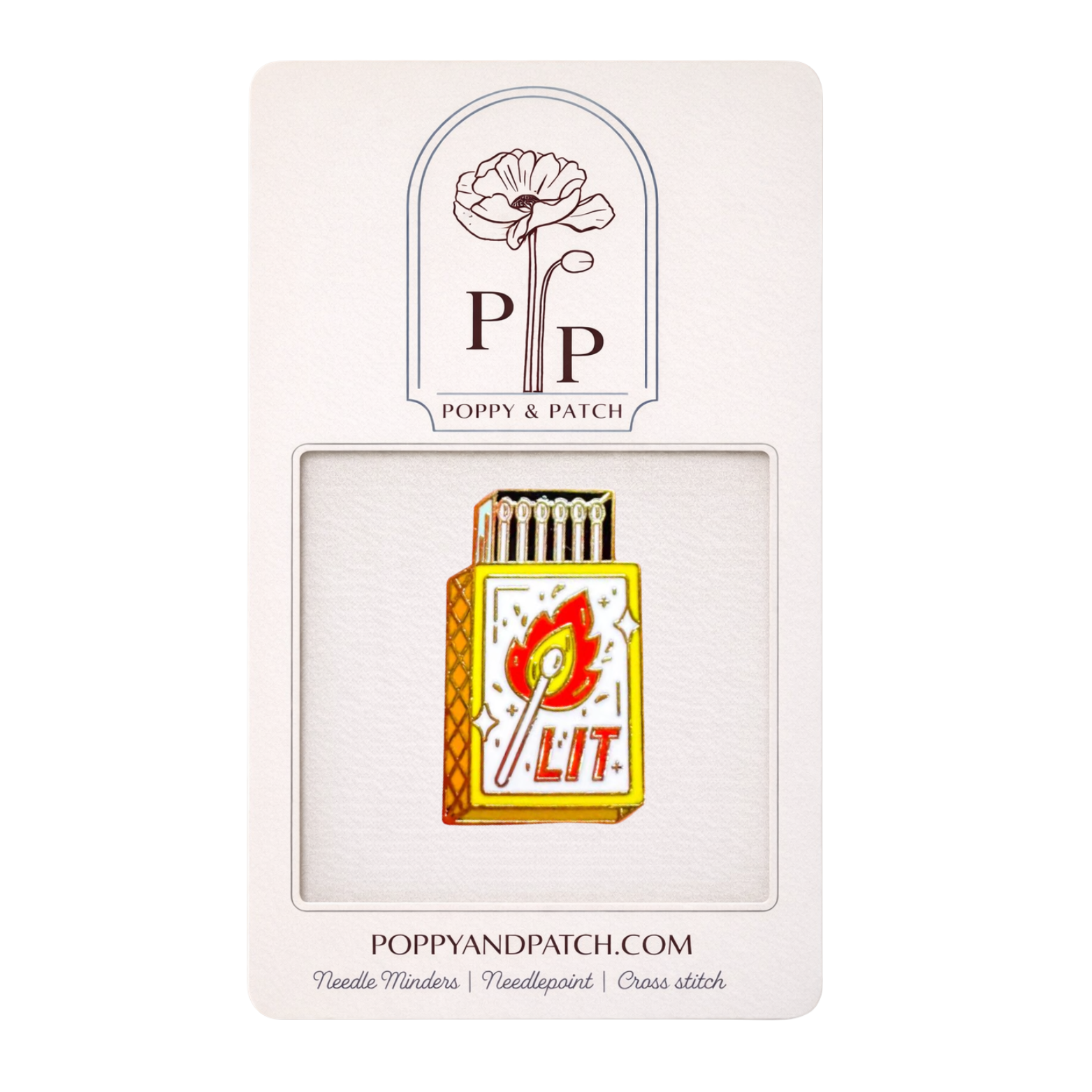 Matchbox “LIT” Needle Minder – Matchstick Needle Holder – Cross Stitch Needlepoint & Embroidery