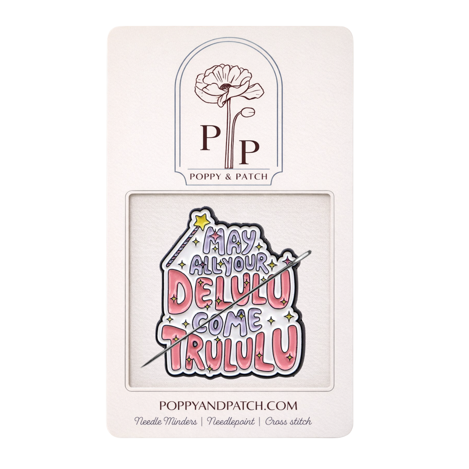 May All Your Delulu Come Trululu Needle Minder – Funny Magnetic Needle Holder for Needlepoint Cross Stitch and Embroidery