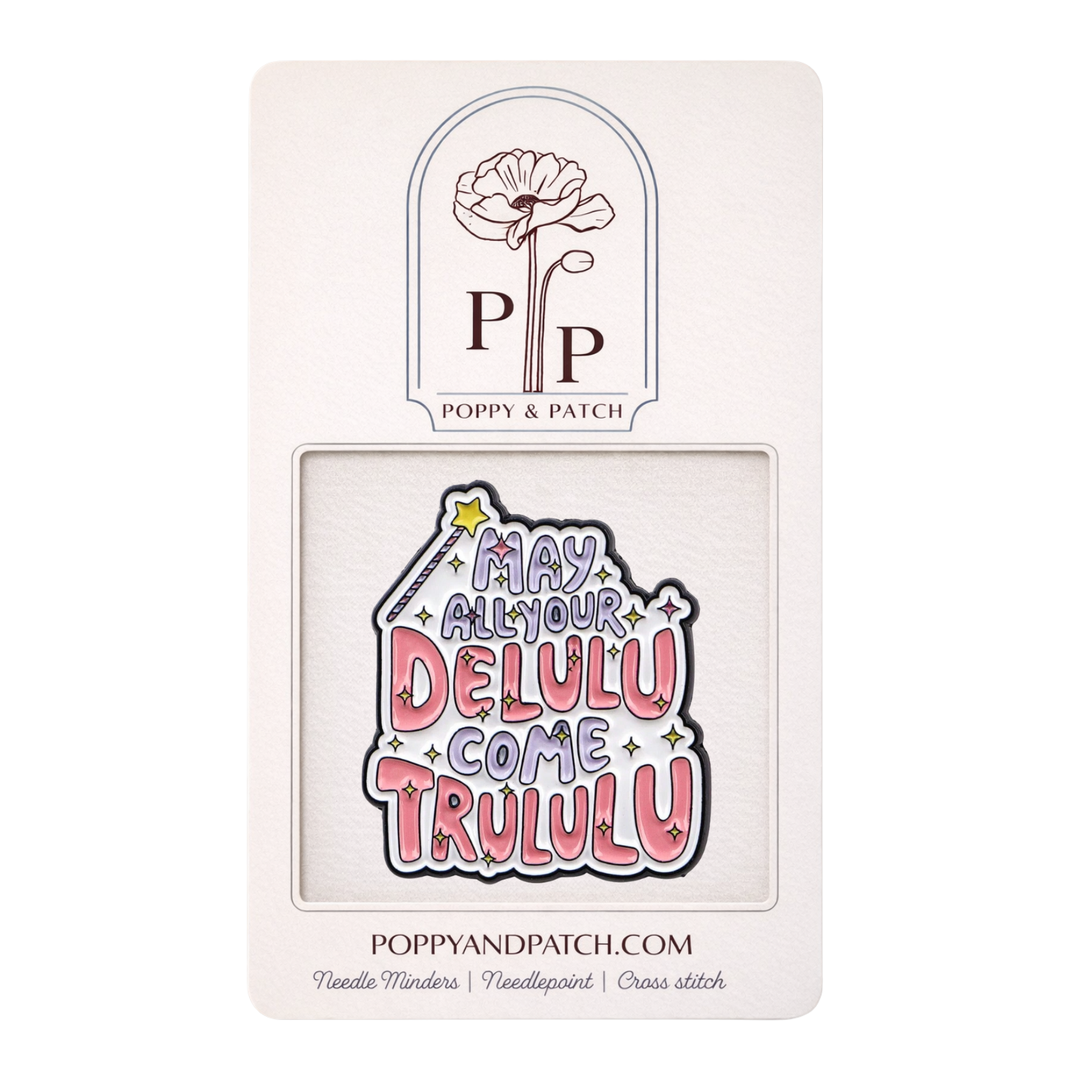 May All Your Delulu Come Trululu Needle Minder – Funny Magnetic Needle Holder for Needlepoint Cross Stitch and Embroidery