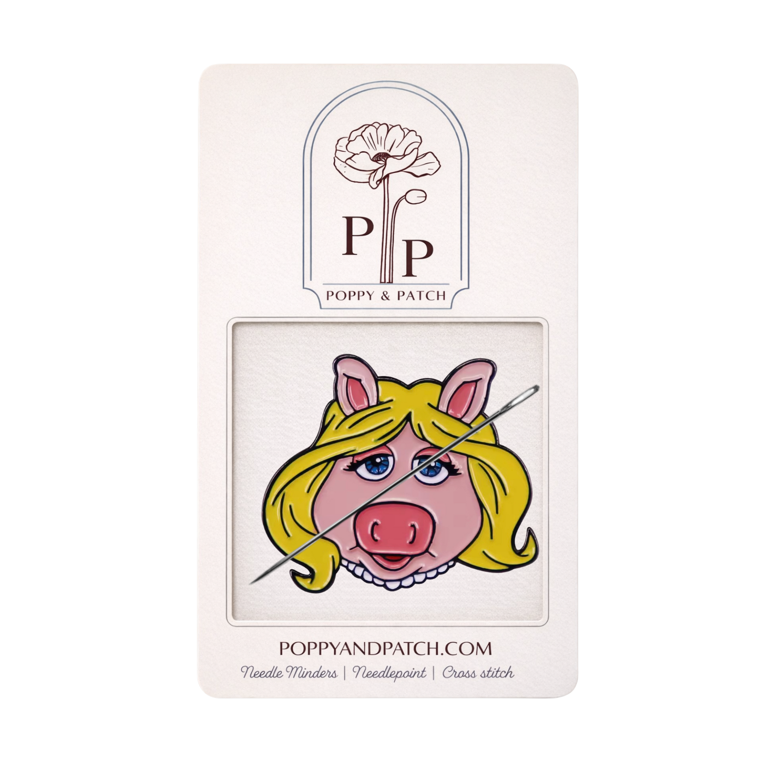 Miss Piggy Needle Minder – Needle Holder – Needlepoint, Cross Stitch & Embroidery