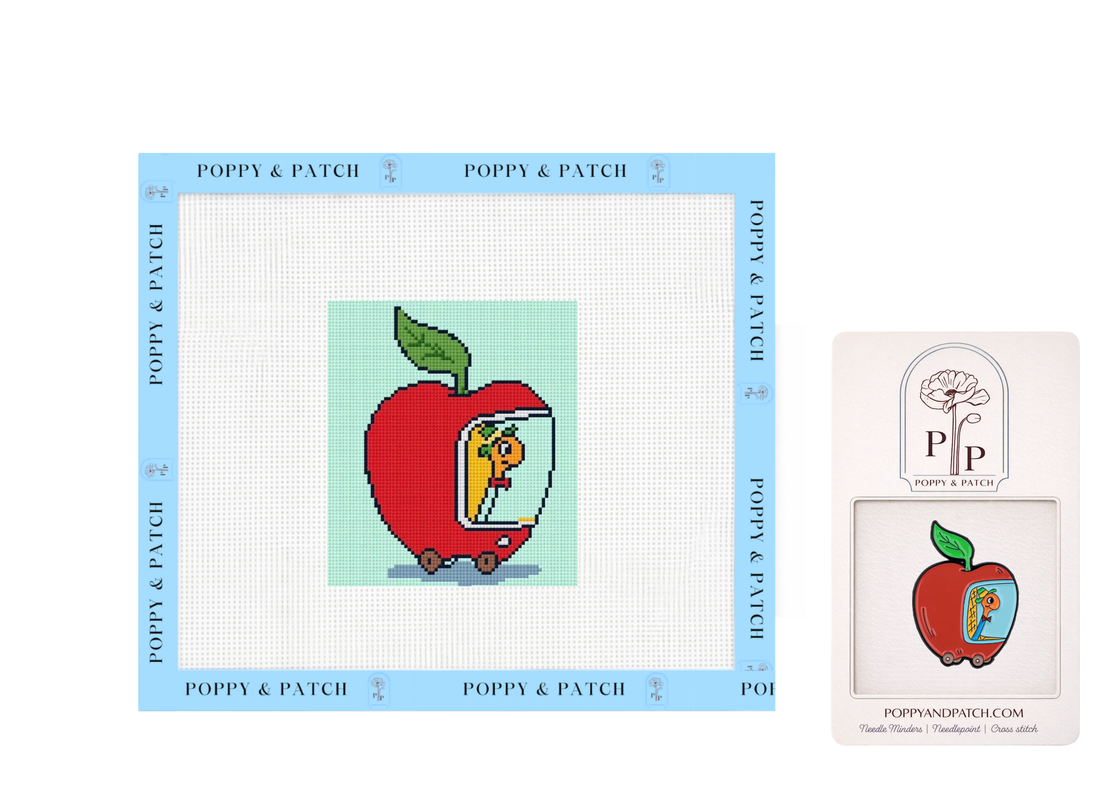 The Busy World of Richard Scarry Apple Car Needlepoint Canvas