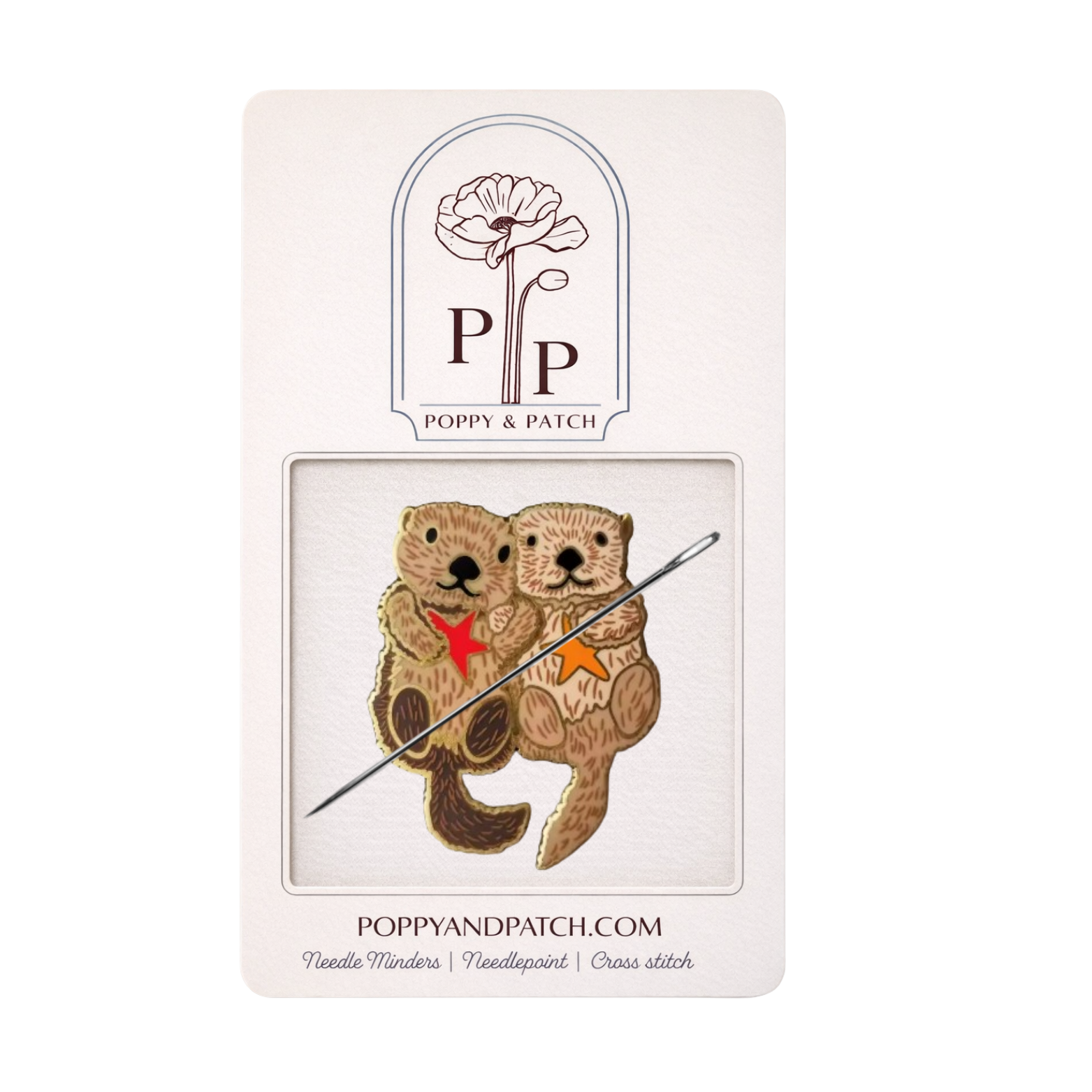 Otter Friends Needle Minder – Magnetic Needlepoint & Cross Stitch Accessory