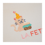 Party Animals Party Kitty Needlepoint Canvas – Birthday Design