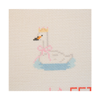 Party Animals Swan Needlepoint Canvas – Birthday Design