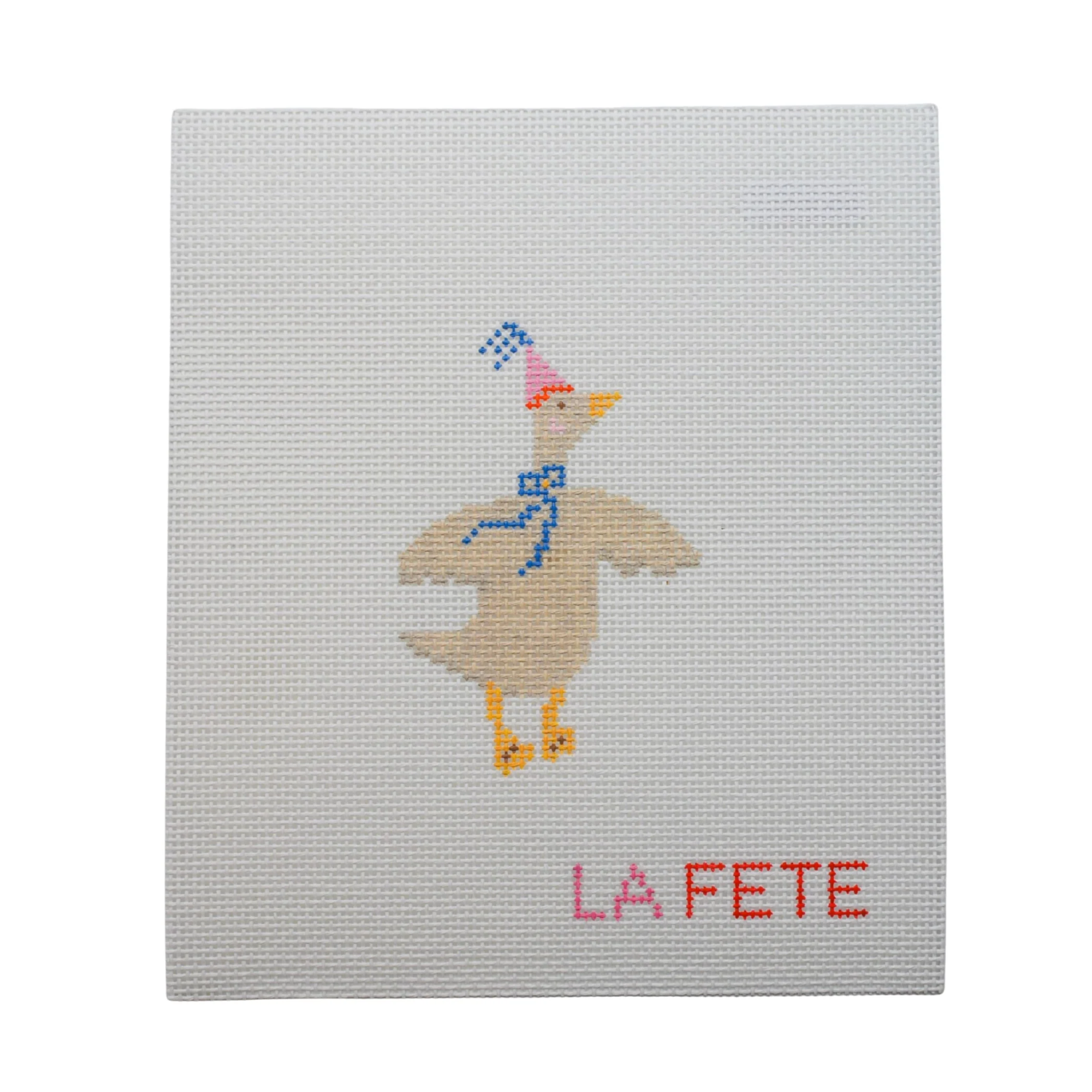 Party Animals – Goose Needlepoint Canvas – Hand-Painted Birthday Design