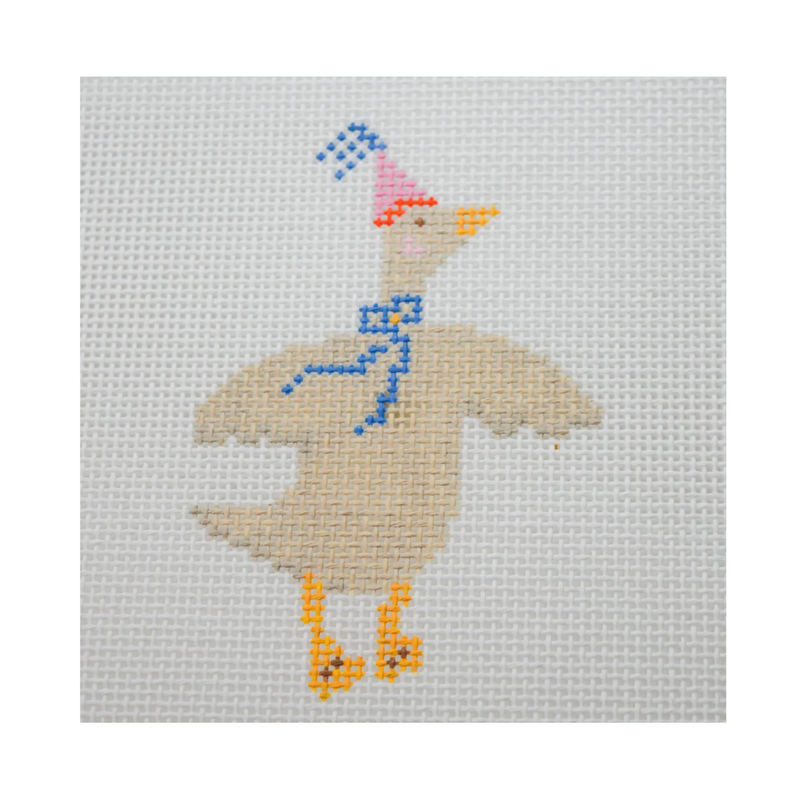 Party Animals – Goose Needlepoint Canvas – Hand-Painted Birthday Design