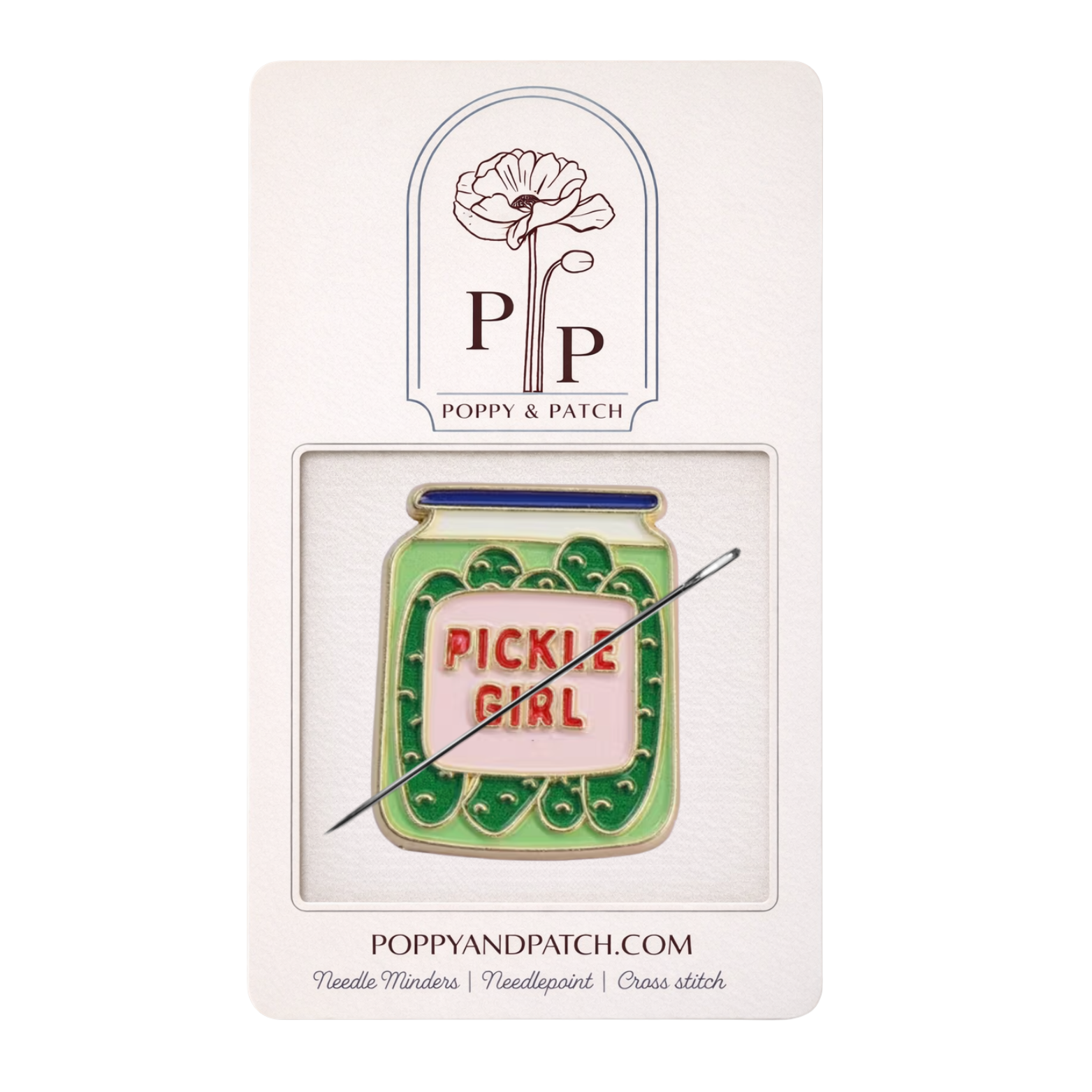 Pickle Girl Needle Minder – Needle Holder – Needlepoint Cross Stitch & Embroidery