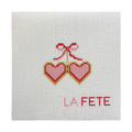 Pink Heart Bow Needlepoint Canvas – Valentine Design