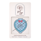 Polly Pocket Heart Compact Needle Minder – 90s Toy Inspired Needle Holder – Needlepoint Cross Stitch & Embroidery