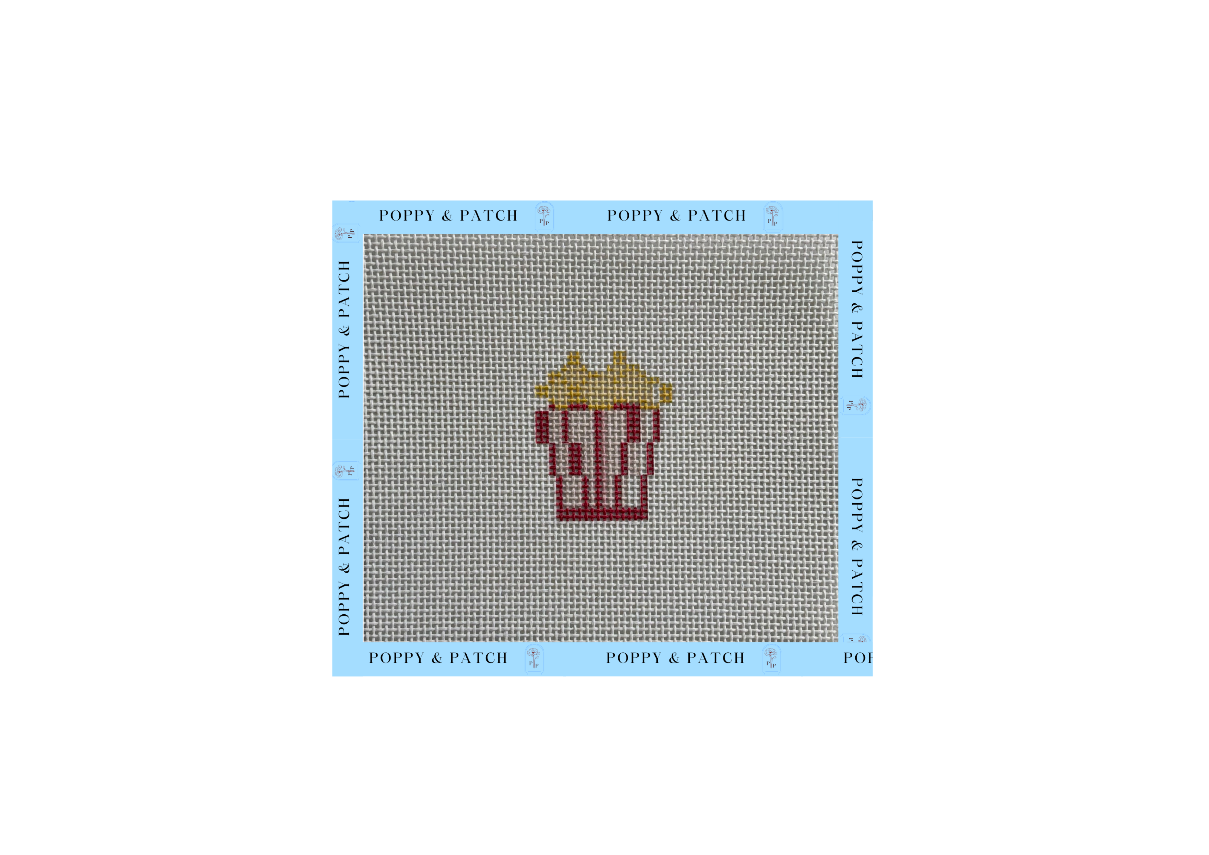 Popcorn Key Fob/Bag Tag Needlepoint Canvas – Poppy and Patch