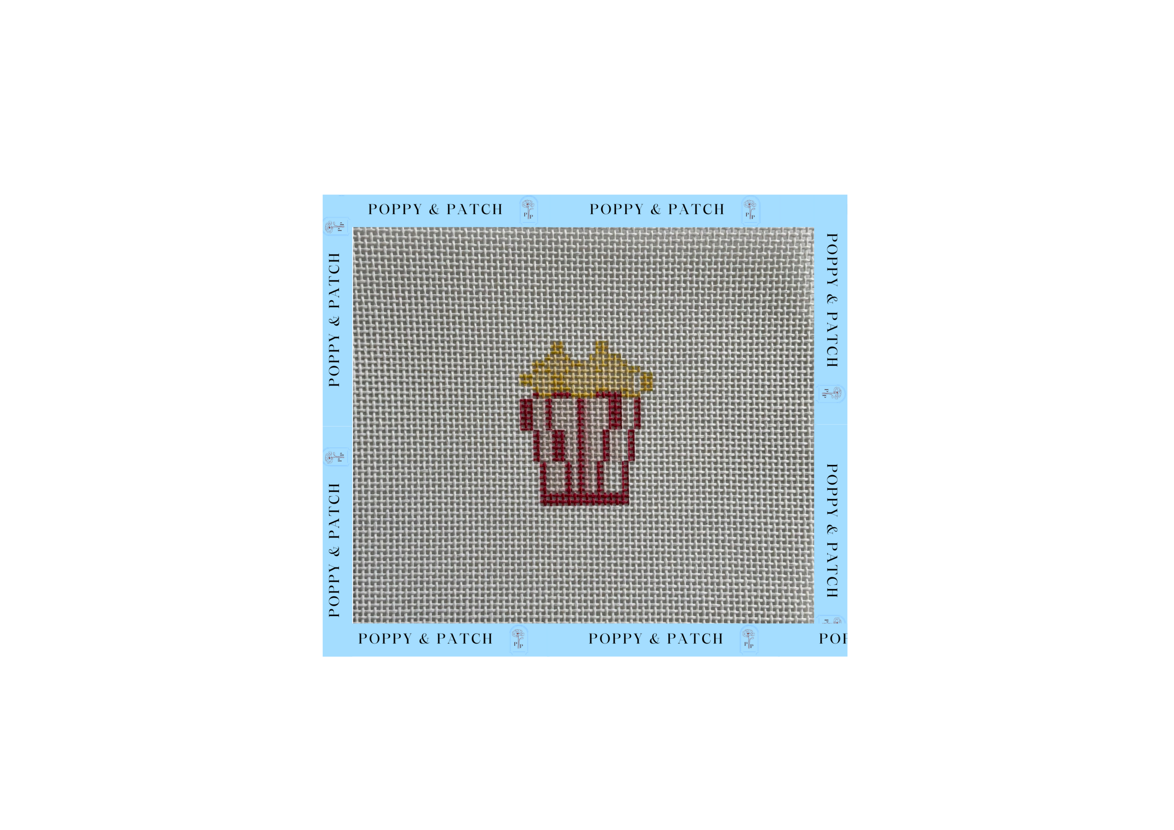 Popcorn Key Fob/Bag Tag Needlepoint Canvas