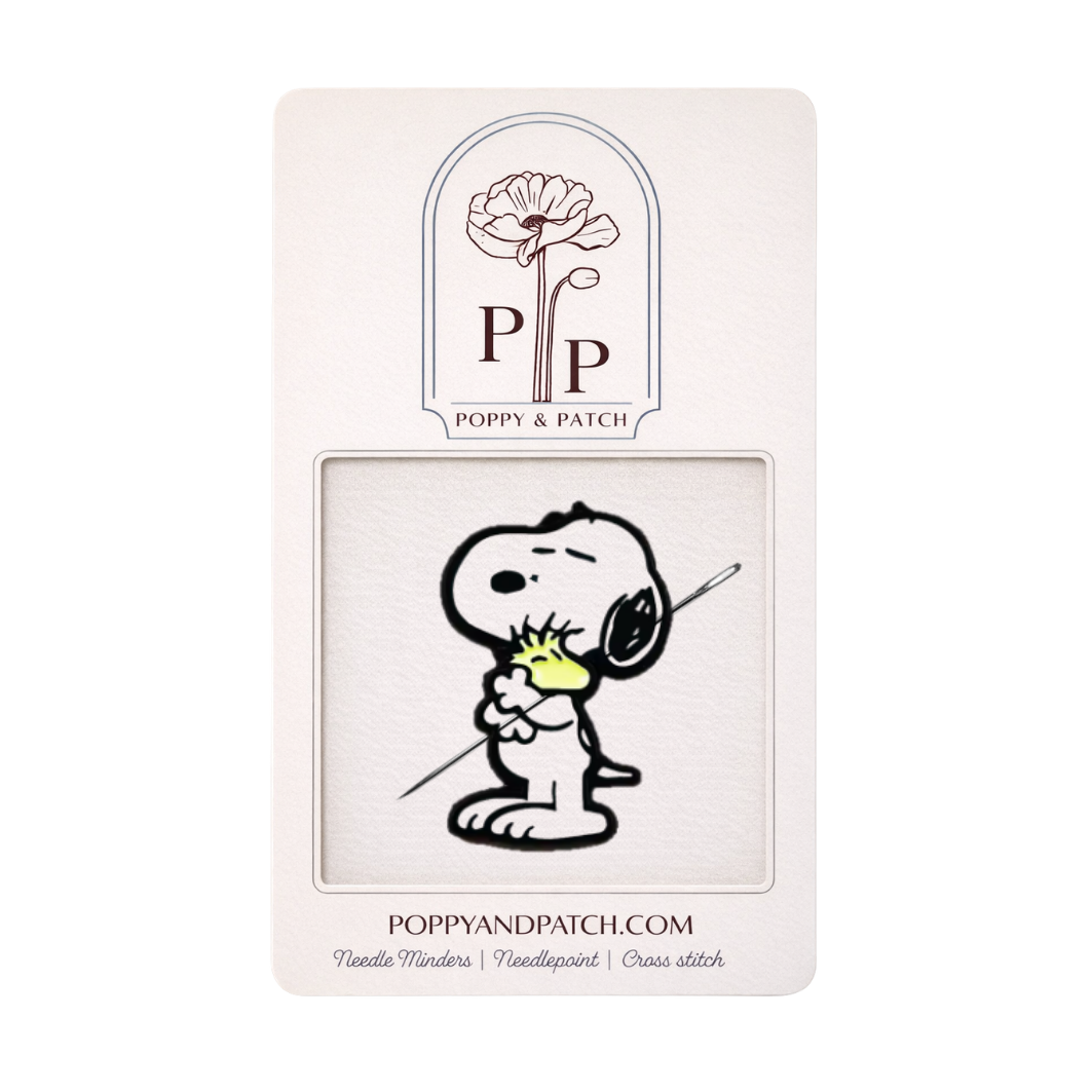 Peanuts Snoopy on Doghouse Needle Minder | Magnetic Needle Holder for Needlepoint, Cross Stitch & Embroidery